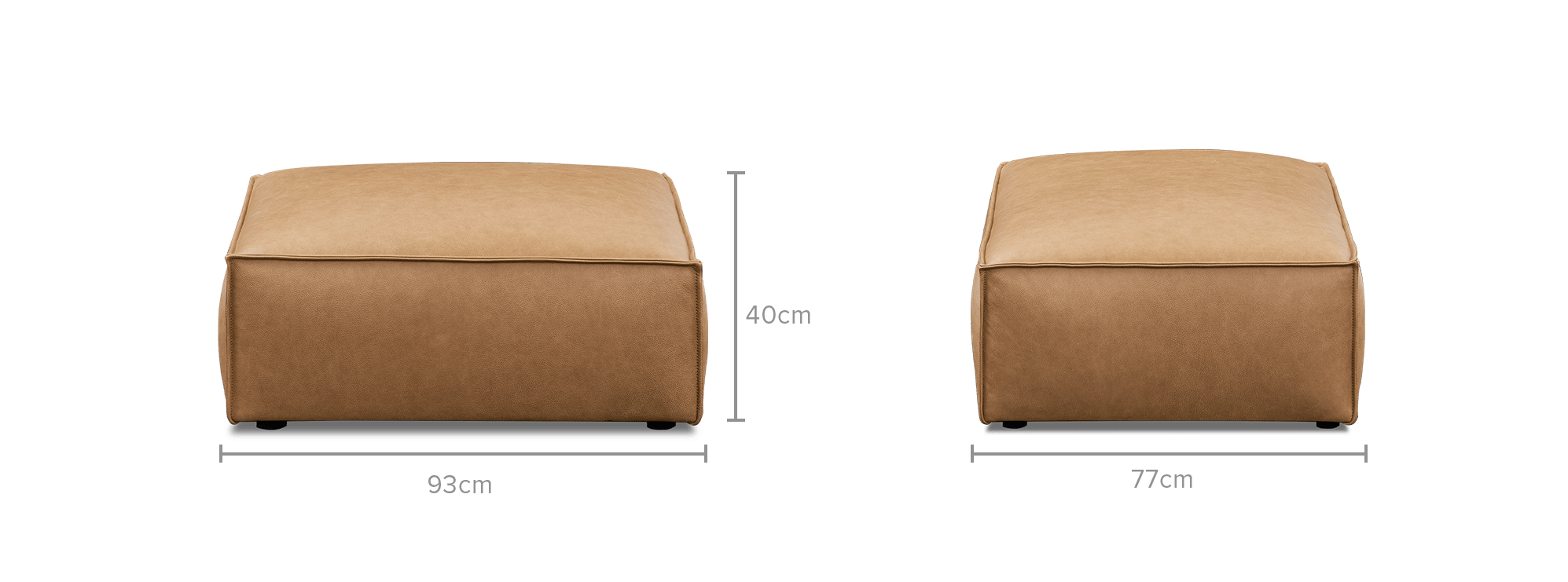 dimension of Jonathan Leather Ottoman