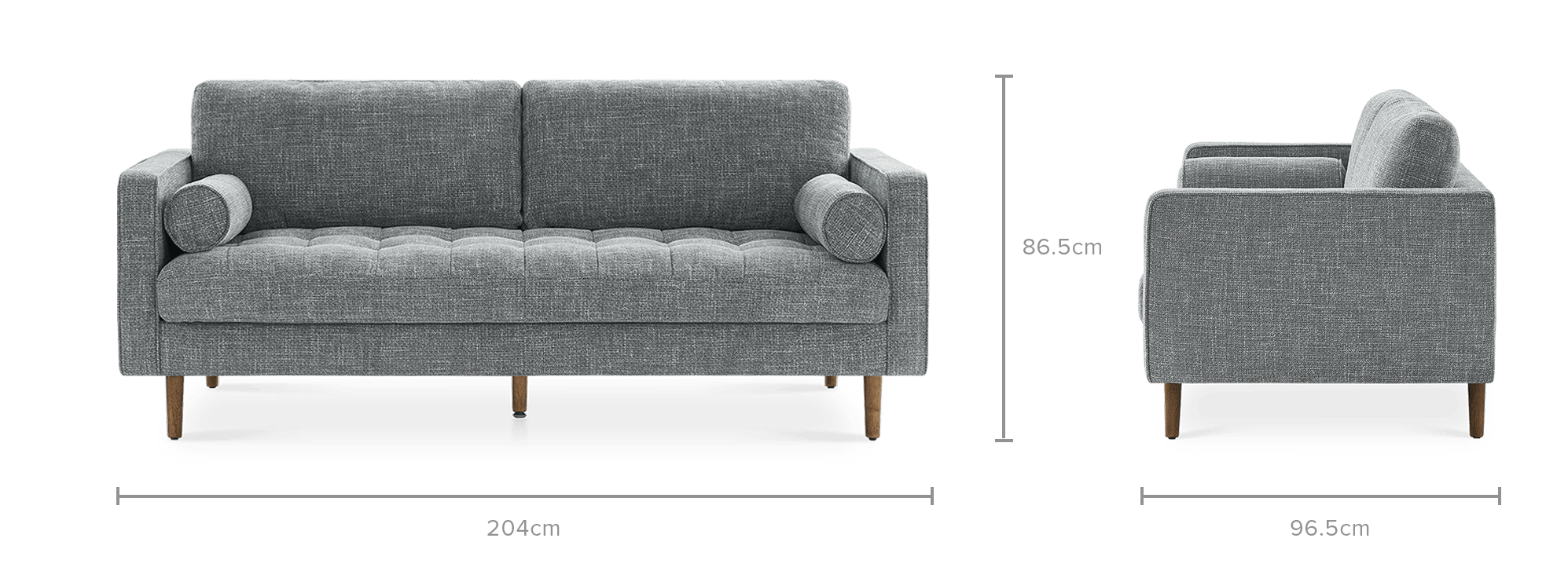 dimension of Madison 3 Seater Sofa