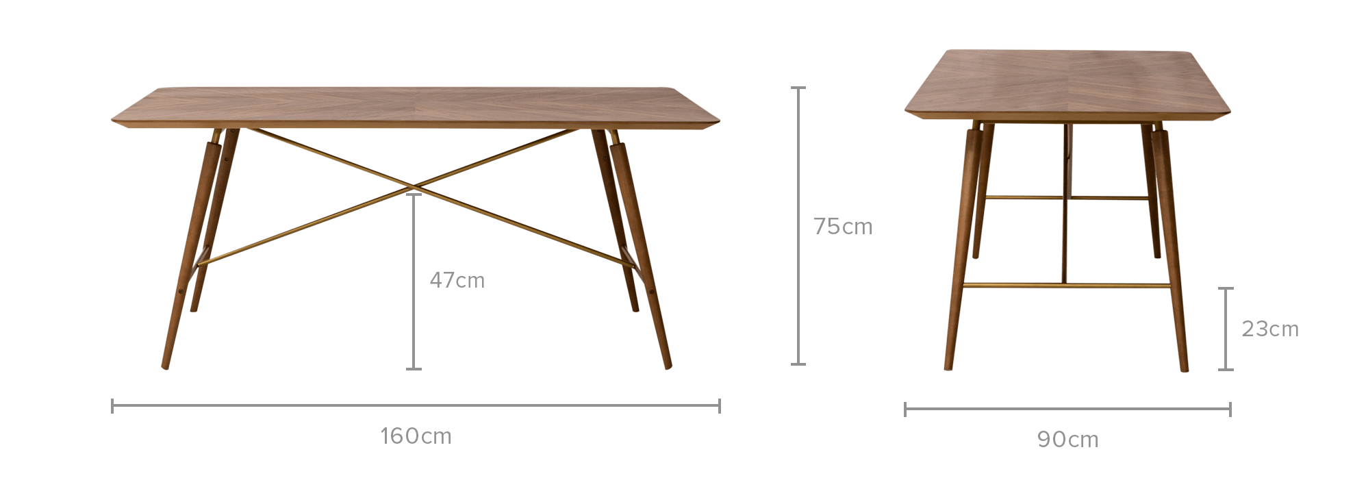 dimension of Lily Dining Table