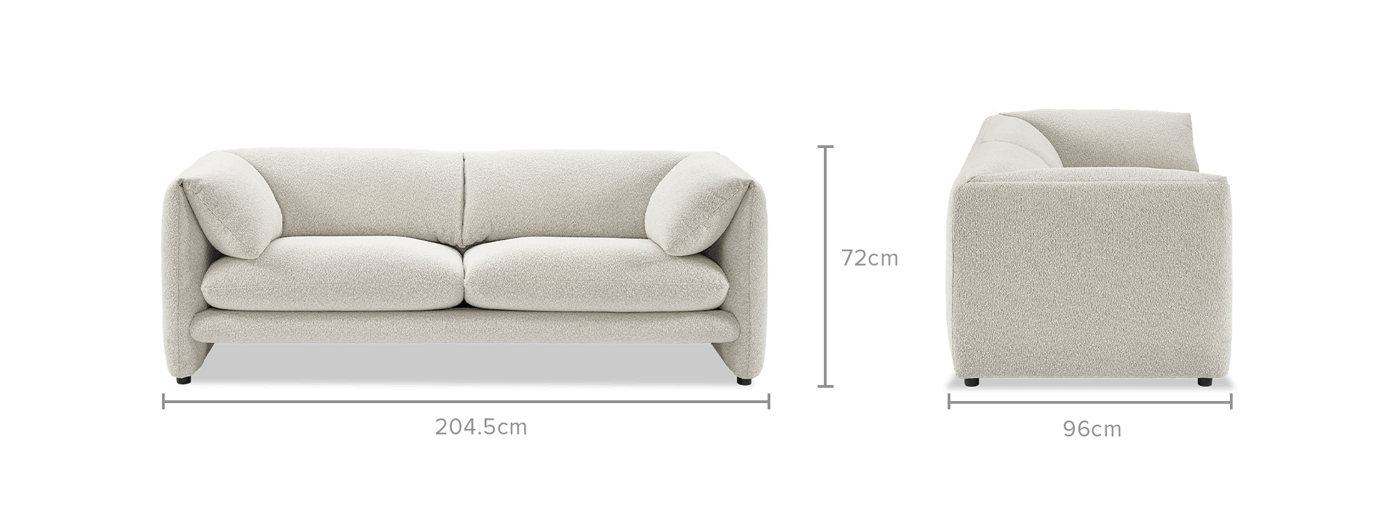 dimension of Lucas Performance Bouclé Sofa