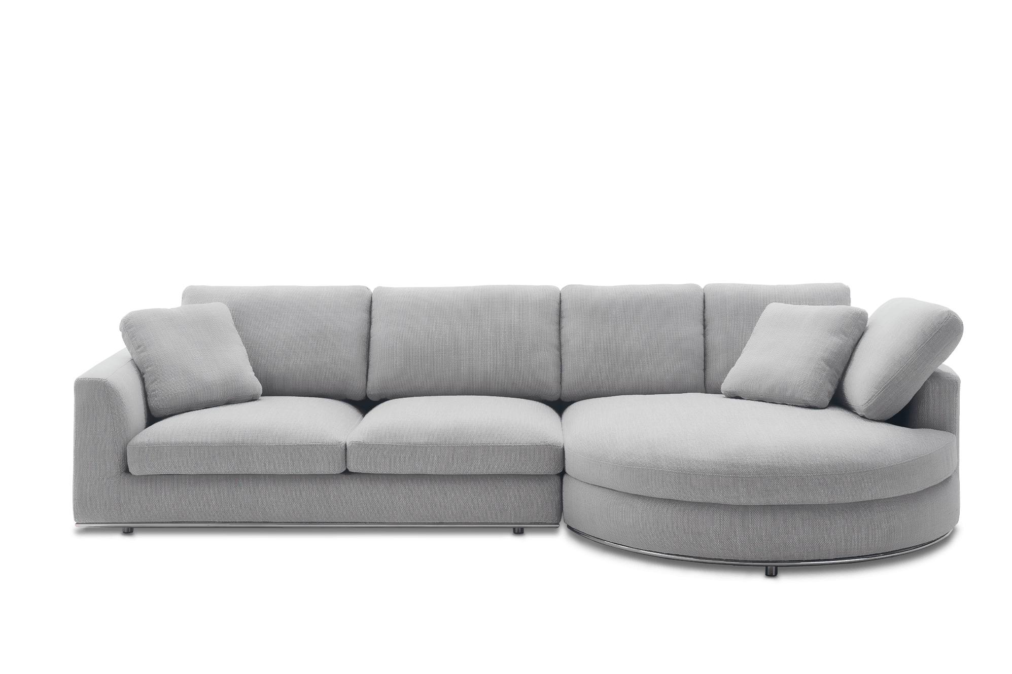 Hamilton Round Chaise Sectional Sofa Right Facing, Performance Smoke Grey