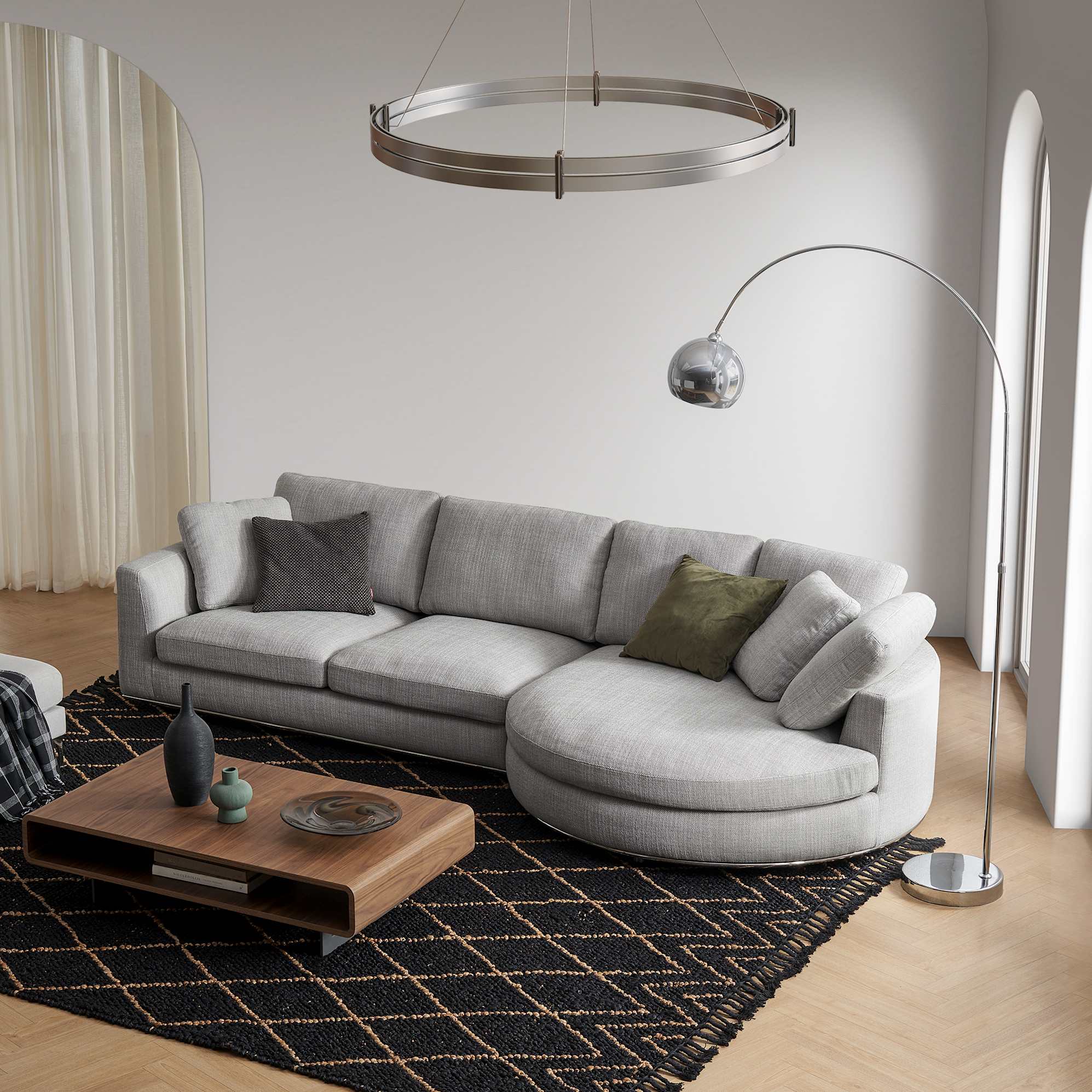 Hamilton Round Chaise Sectional Sofa 2