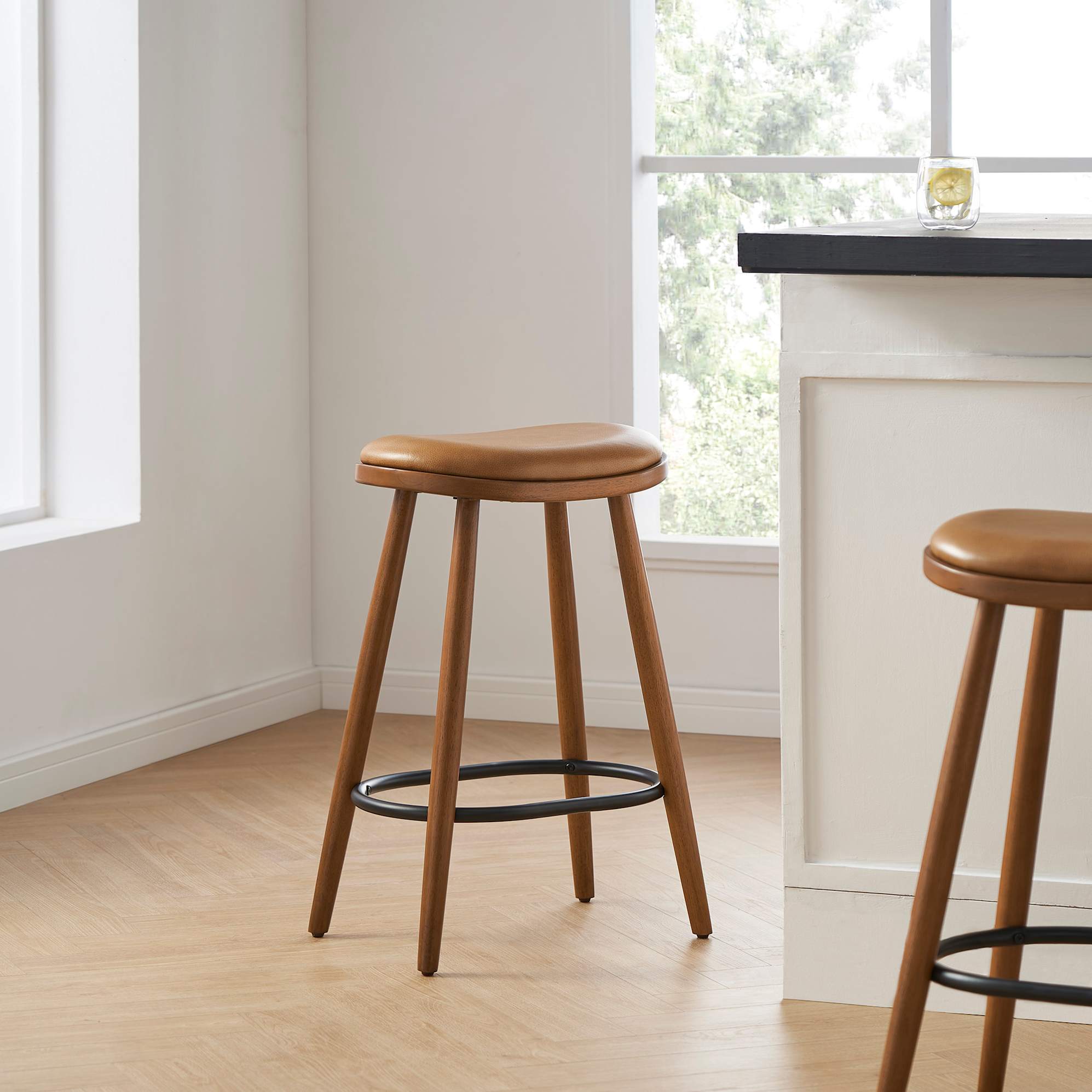 Abel Leather Counter Stool 2