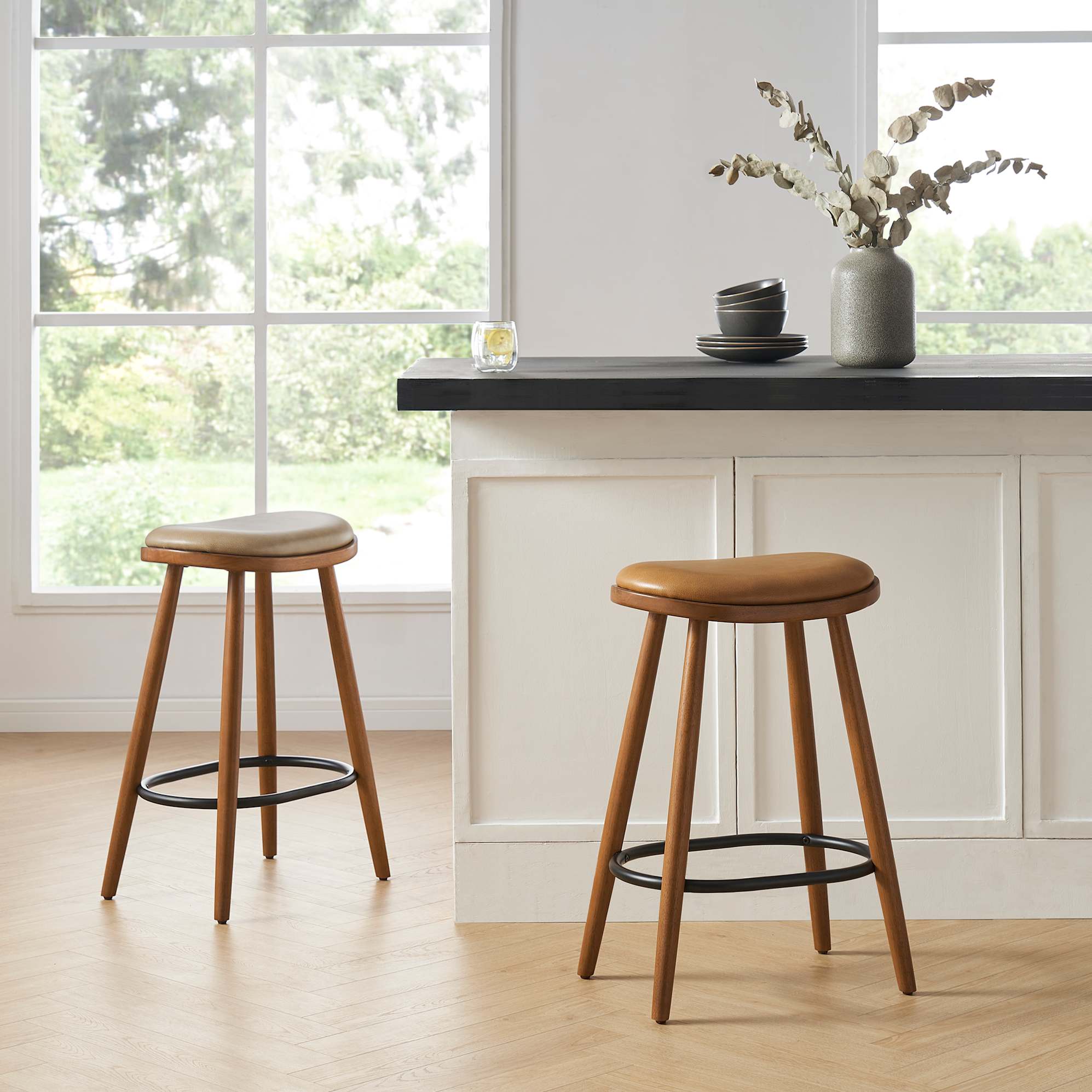 Abel Leather Counter Stool 0