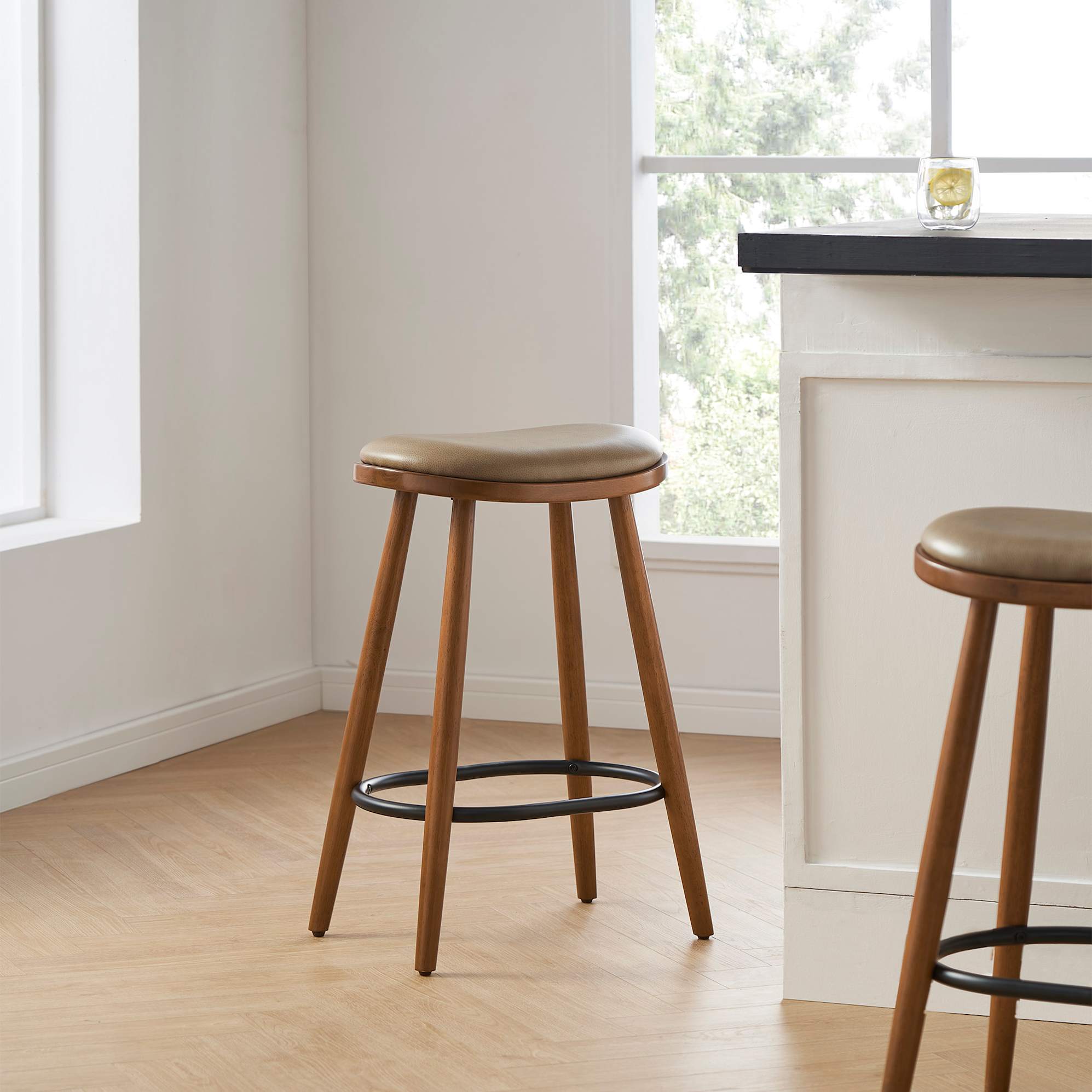 Abel Leather Counter Stool 2