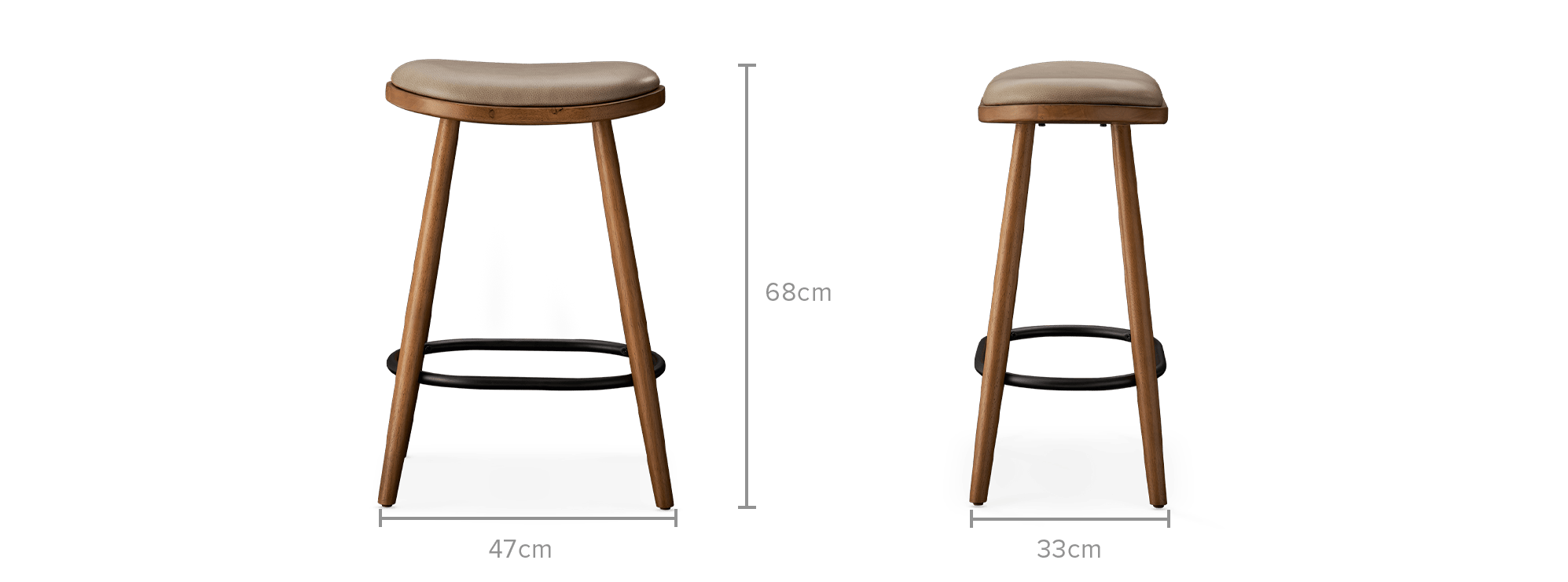 dimension of Abel Leather Counter Stool