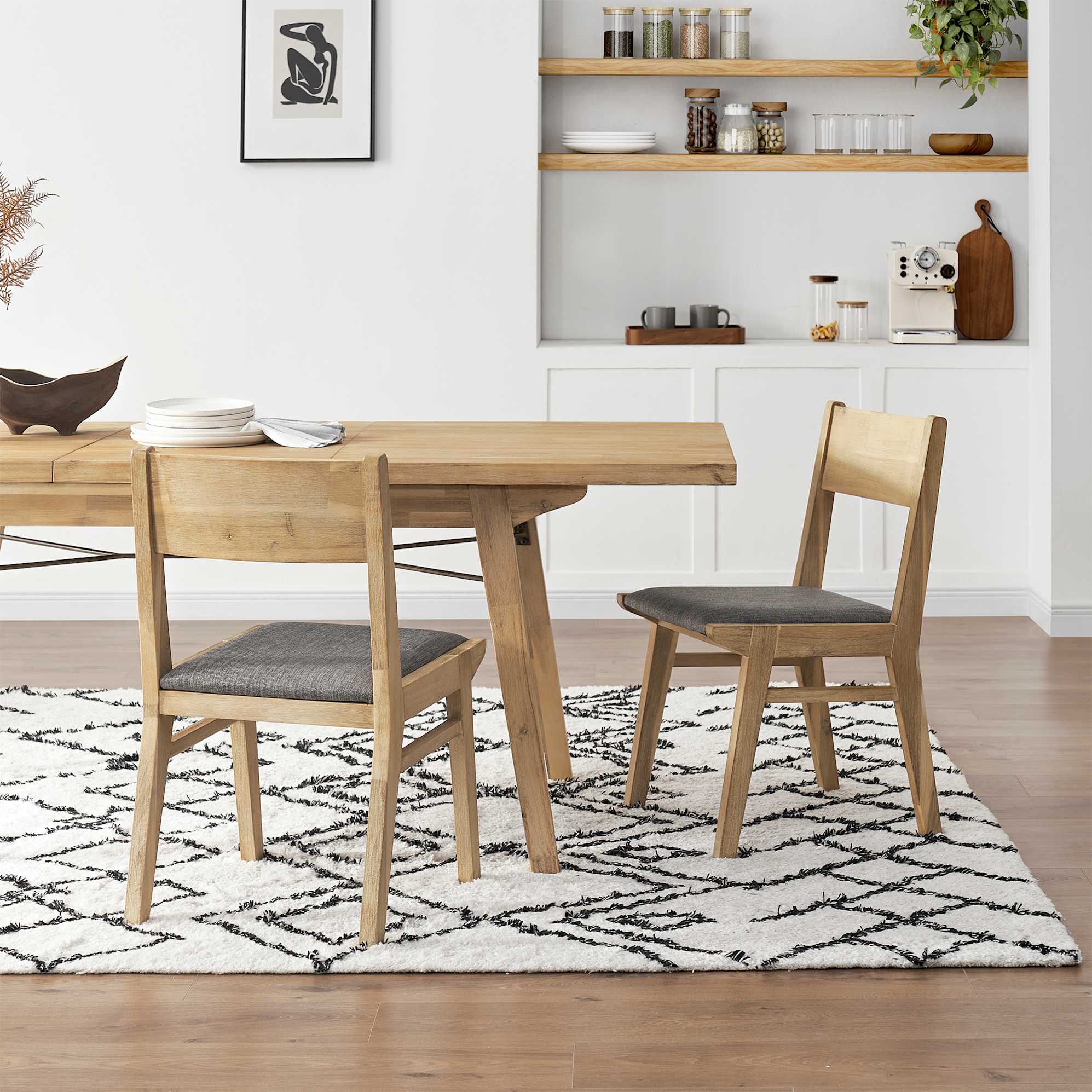 Miles Extendable Dining Table, 59" - 78.7" with 4 Chairs 5