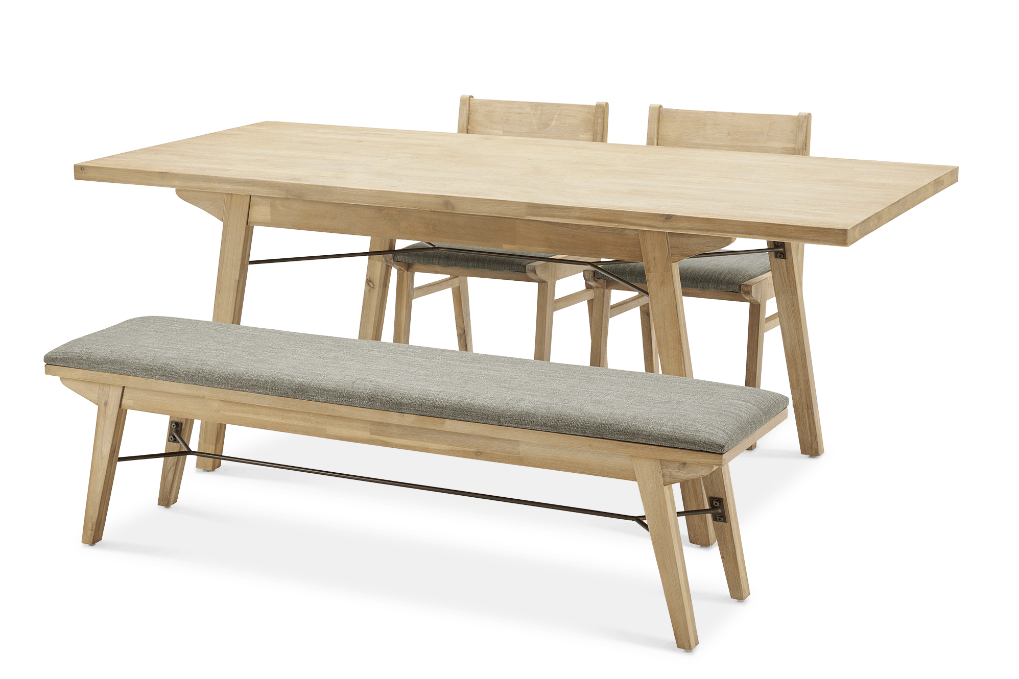 Miles Dining Table with Bench and 2 Chairs 1