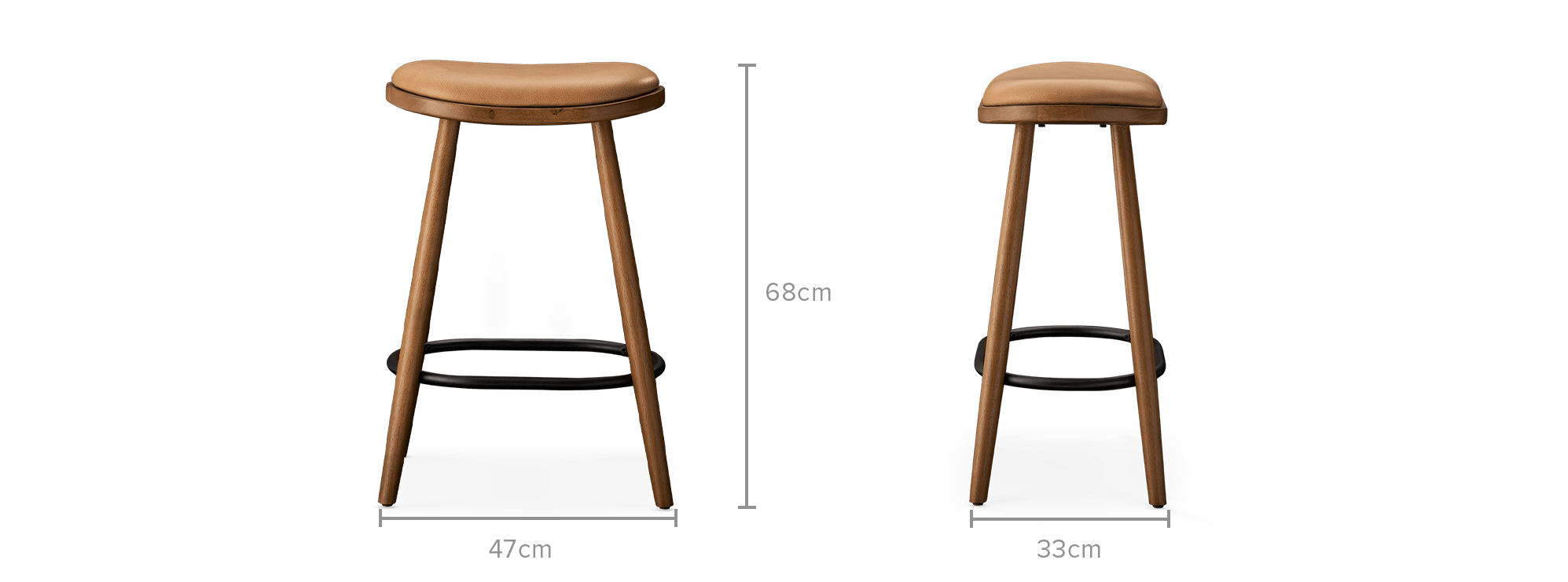 dimension of Abel Leather Counter Stool