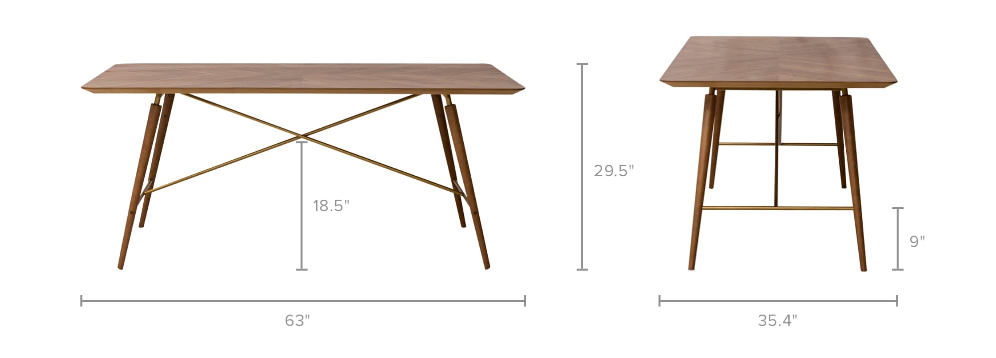 dimension of Lily Dining Table