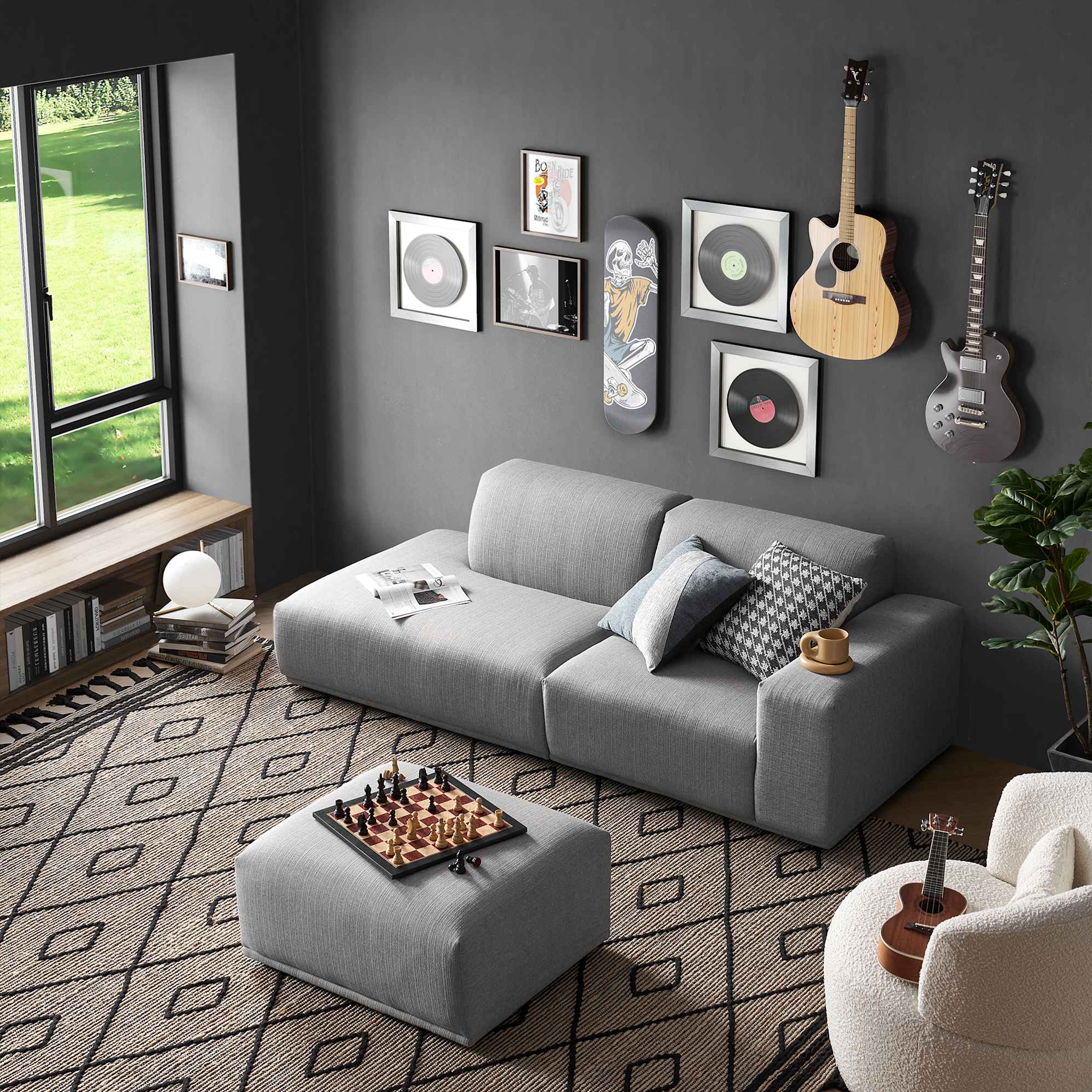 Todd Side Chaise Sofa with Ottoman | Castlery Singapore