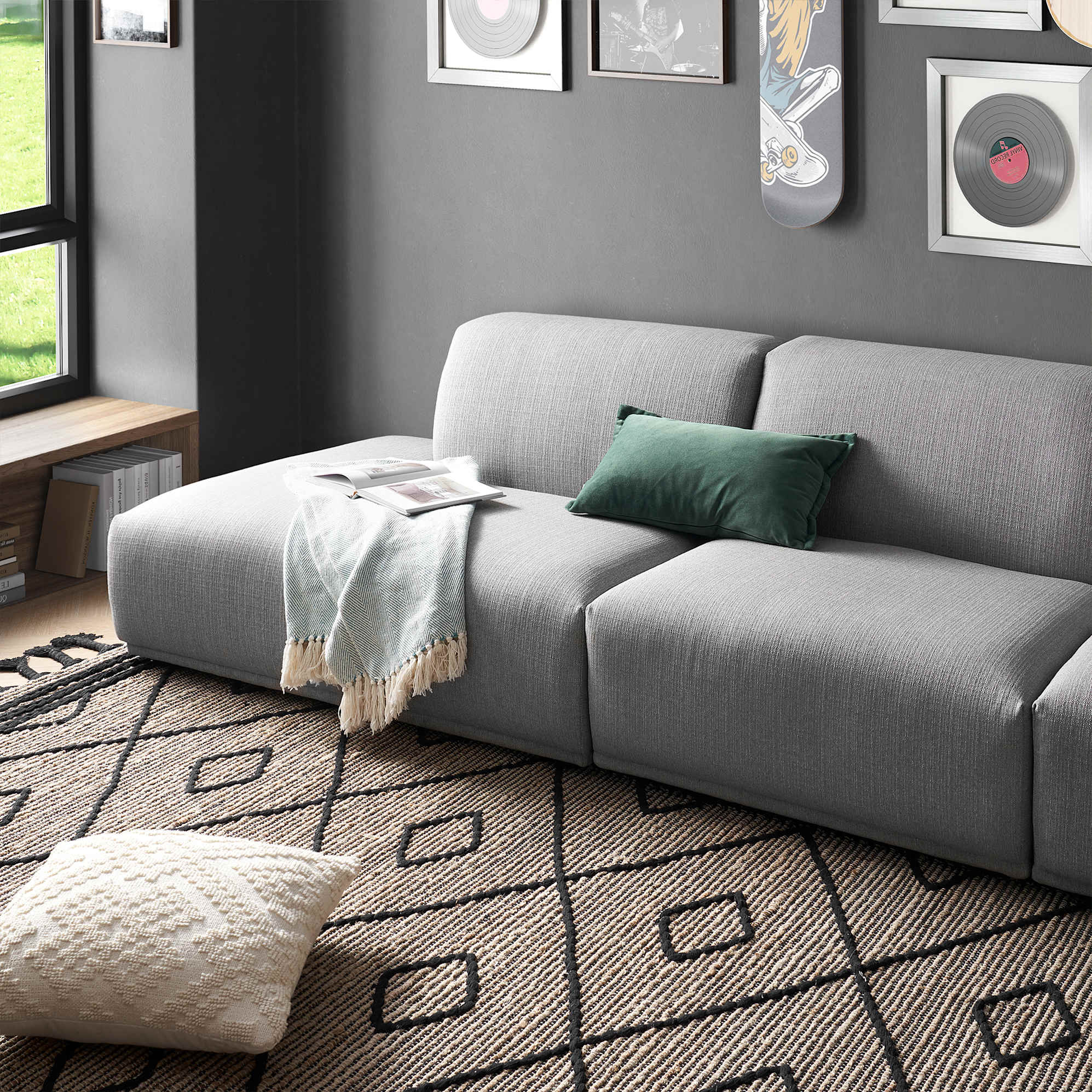 Todd Side Chaise Sofa with Ottoman | Castlery Singapore