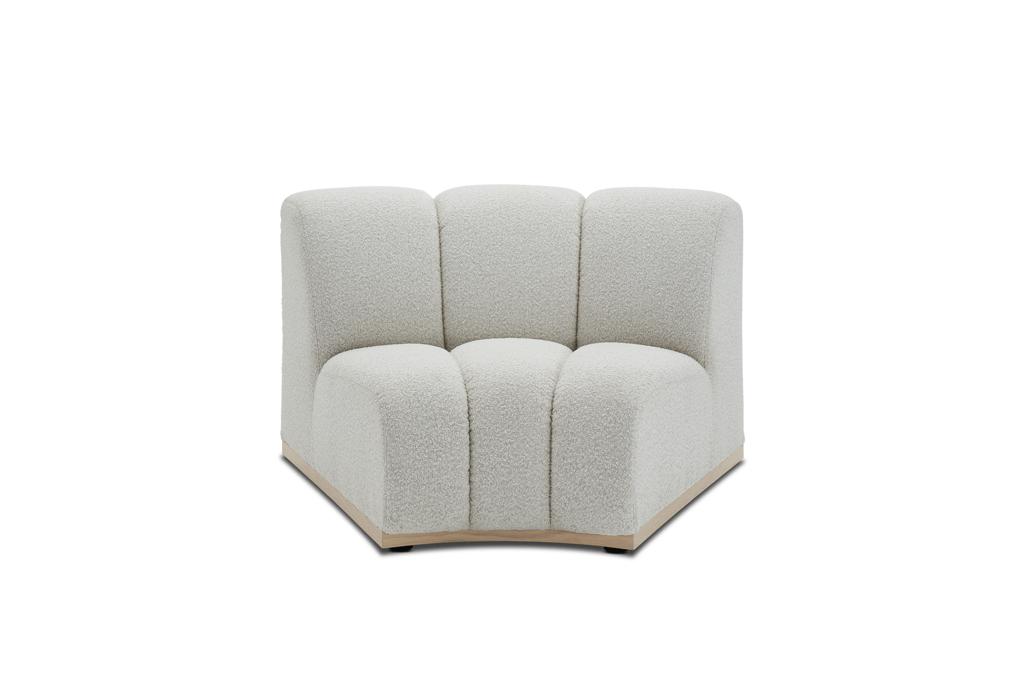 Marlow Performance Wedge Sofa, White Quartz Bouclé