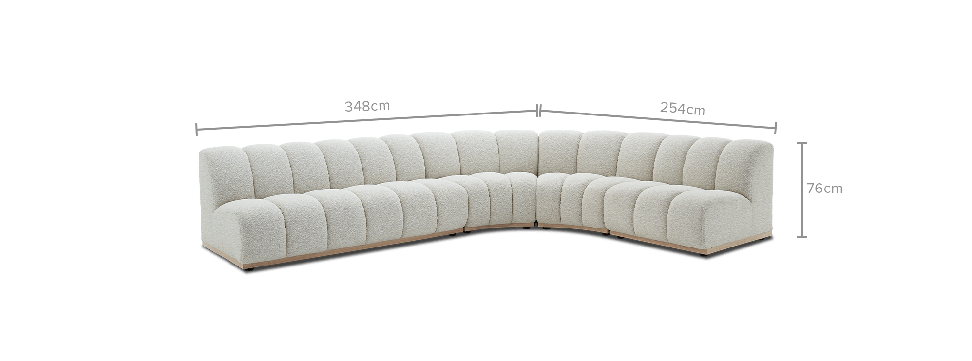 dimension of Marlow Performance Bouclé Chaise Sectional Sofa