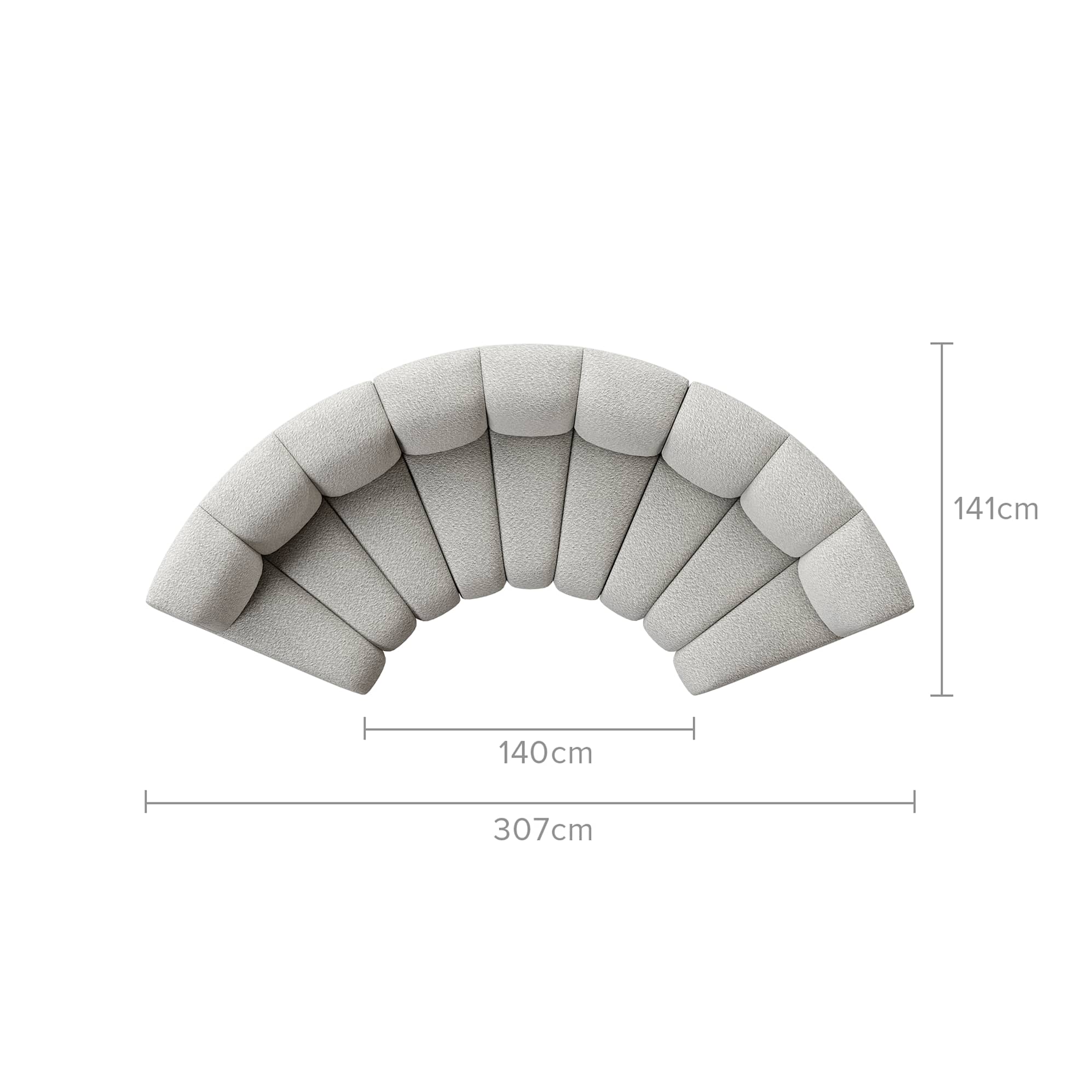 Marlow Performance Bouclé Curve 3 Seater Sofa 13