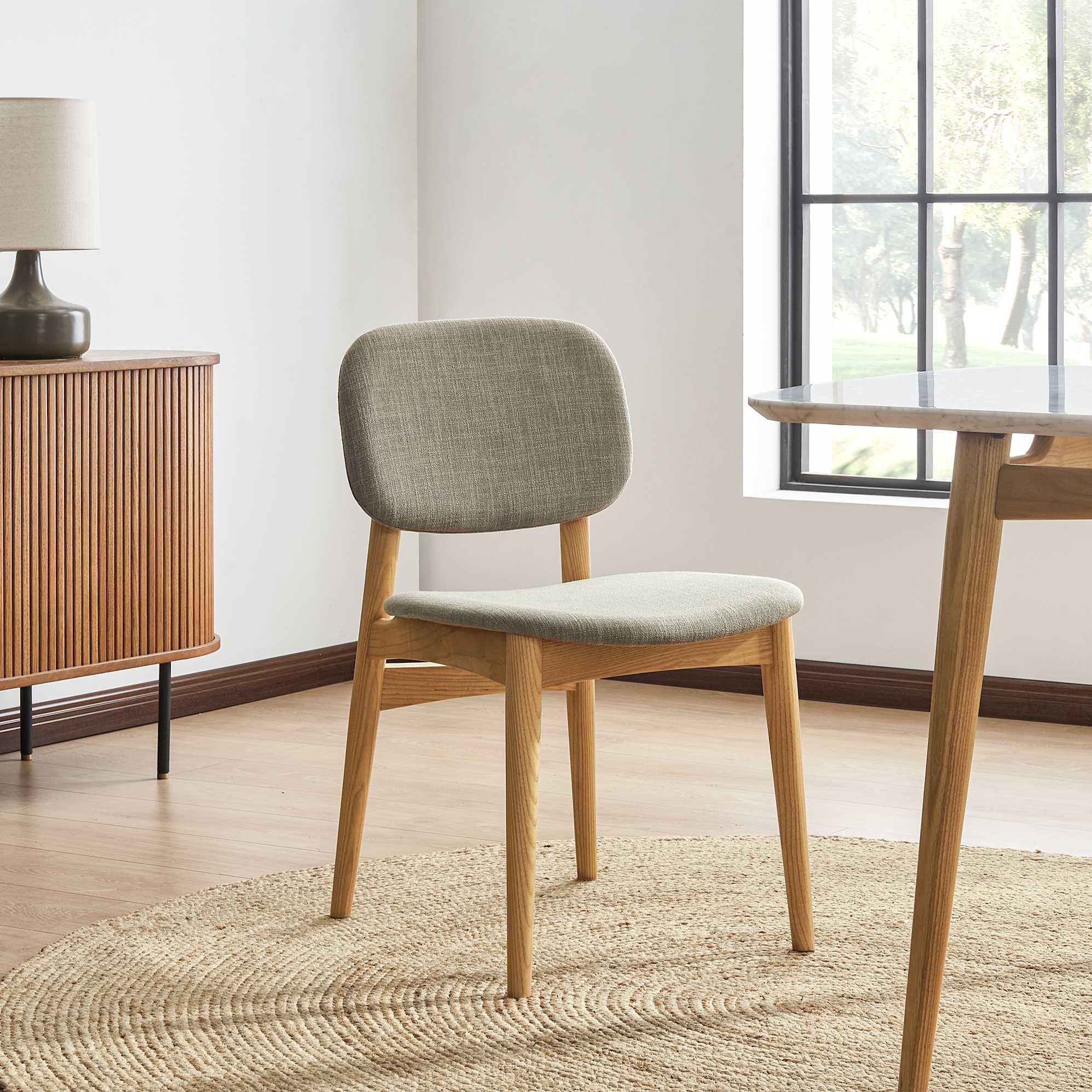 Kelsey Marble Dining Table with 4 Chairs, Natural Ash 6