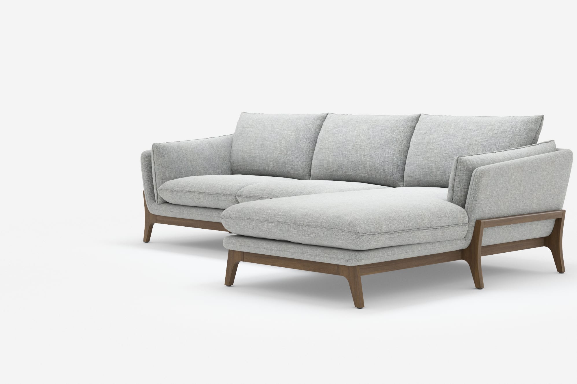 Remi Chaise Sectional Couch Right Facing, Mineral 360° view 4