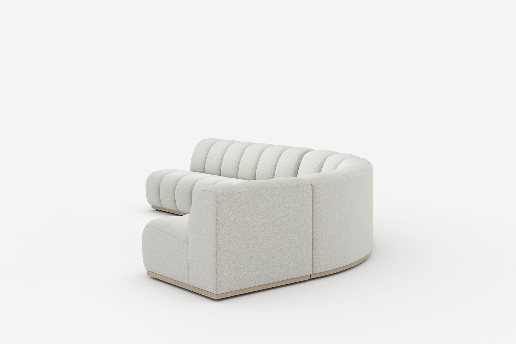 Marlow Chaise Sectional Sofa, White Quartz Bouclé 360° view 7