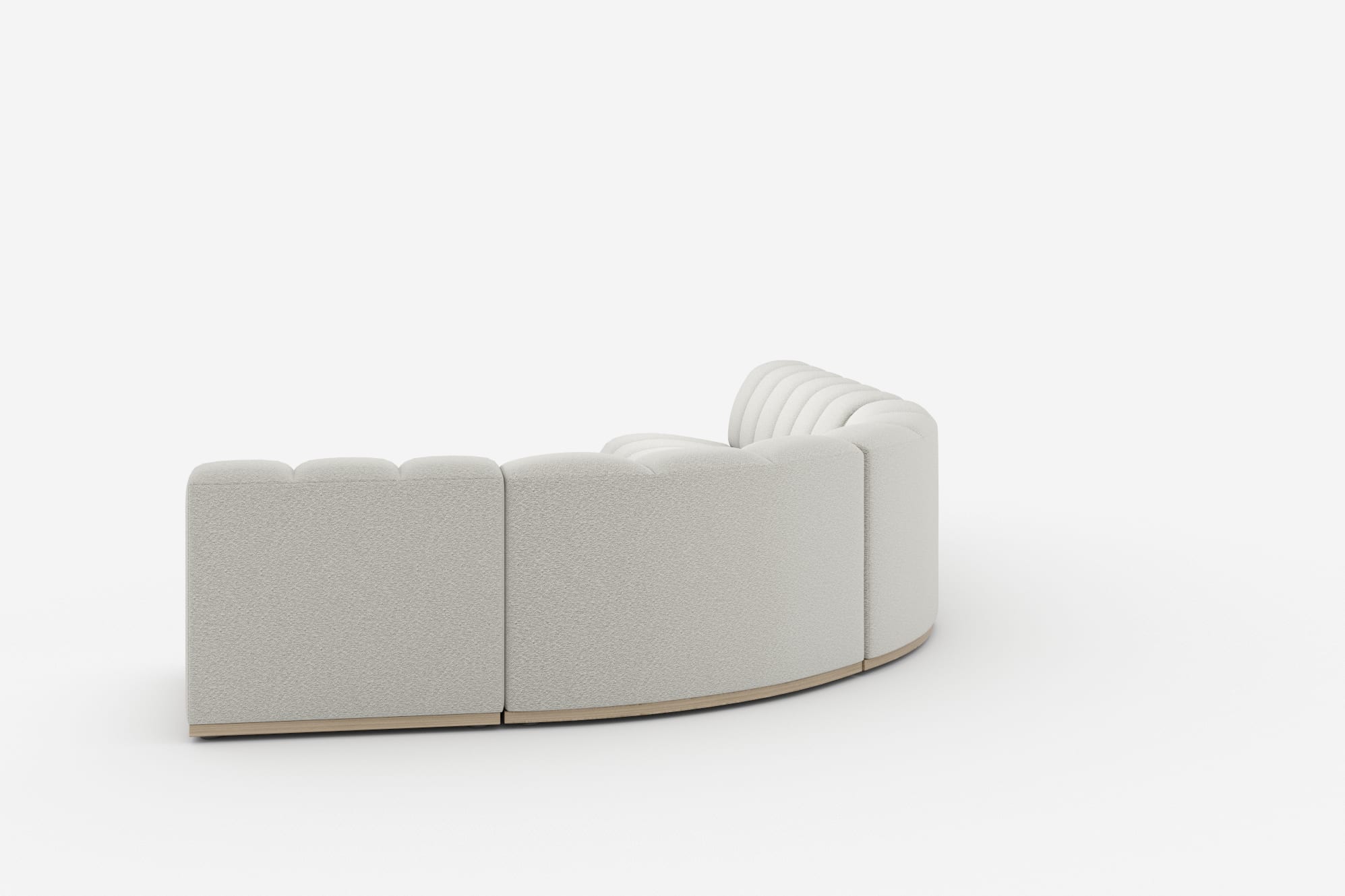 Marlow Chaise Sectional Sofa, White Quartz Bouclé 360° view 9