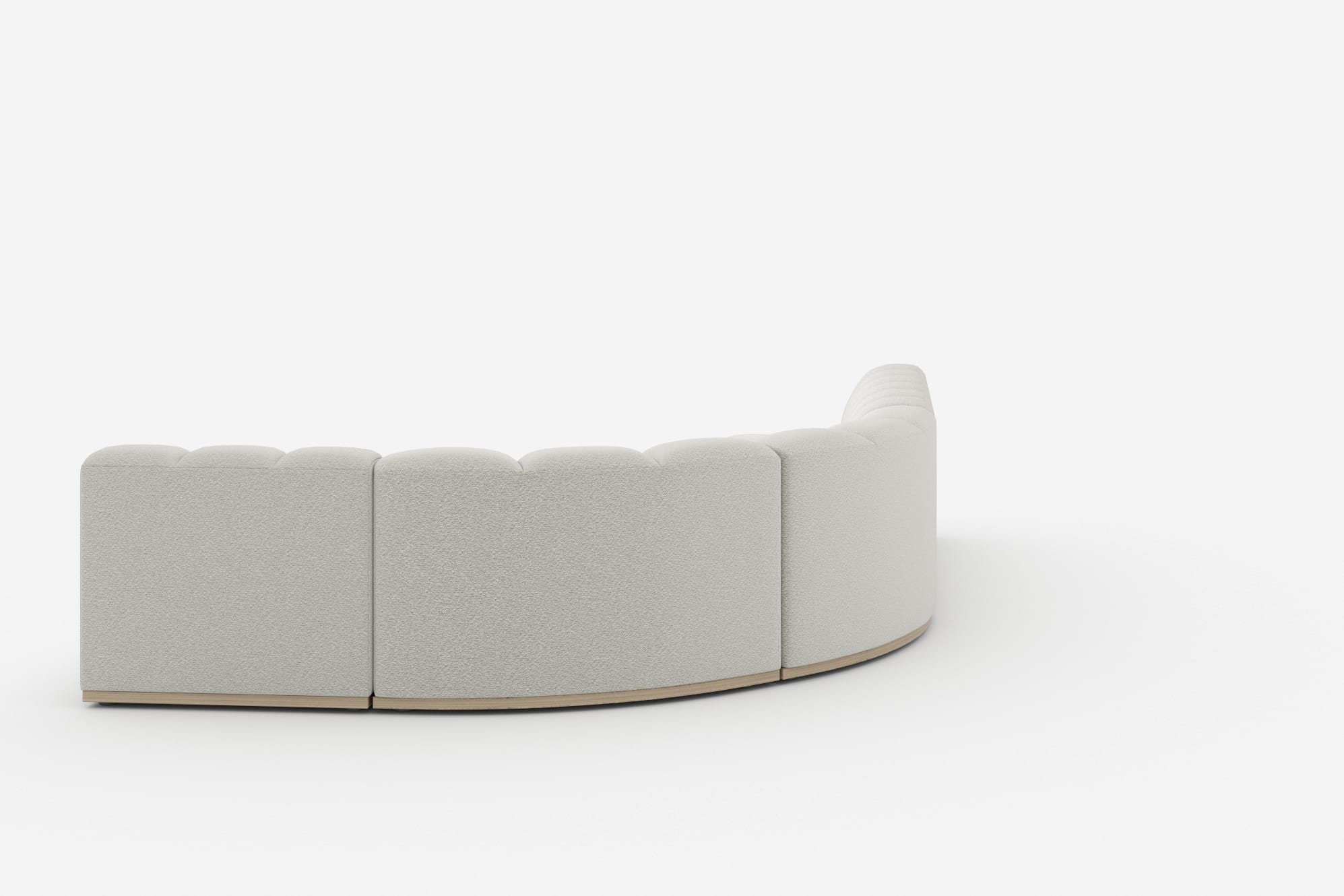 Marlow Chaise Sectional Sofa, White Quartz Bouclé 360° view 10