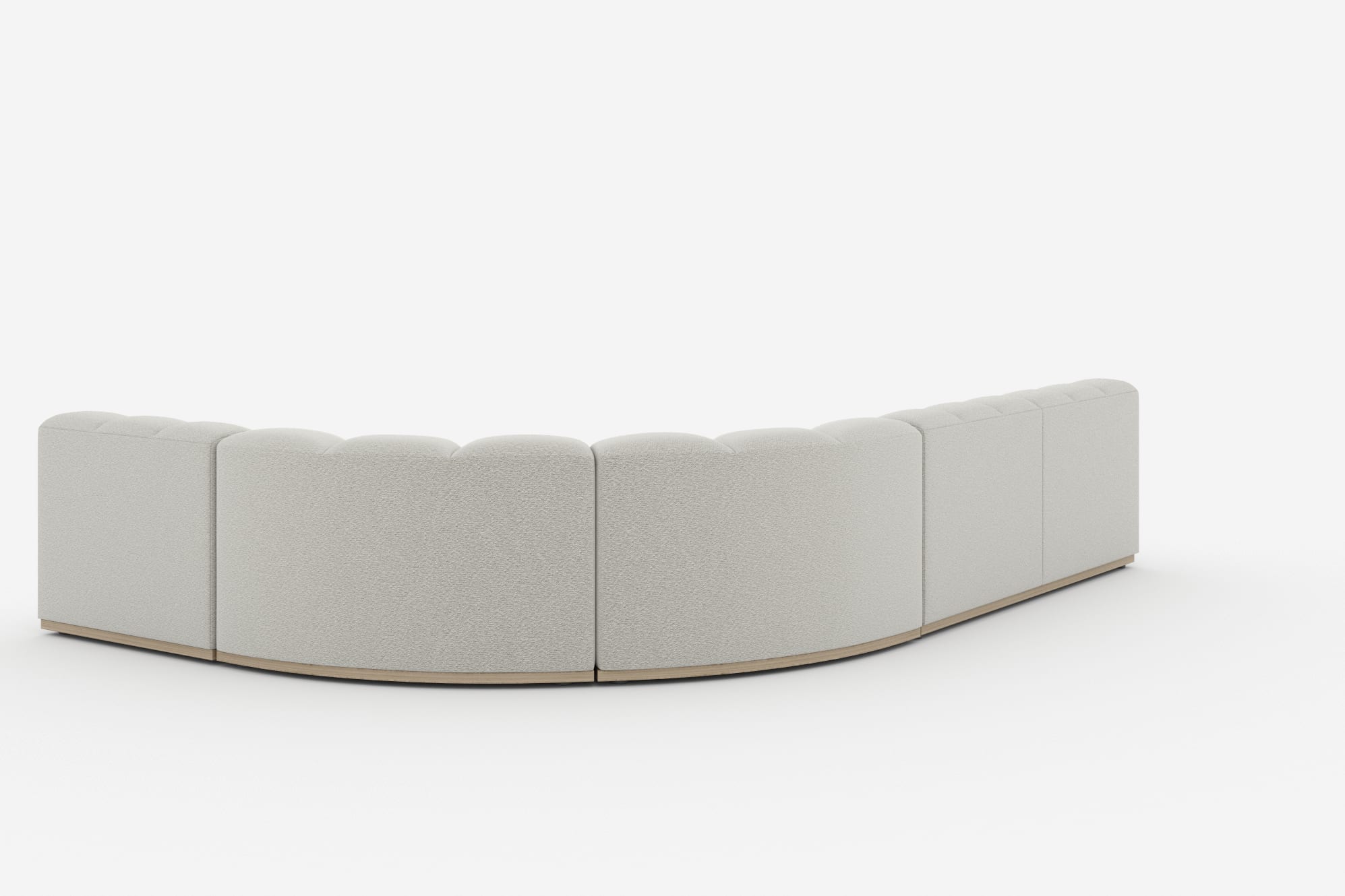 Marlow Chaise Sectional Sofa, White Quartz Bouclé 360° view 12