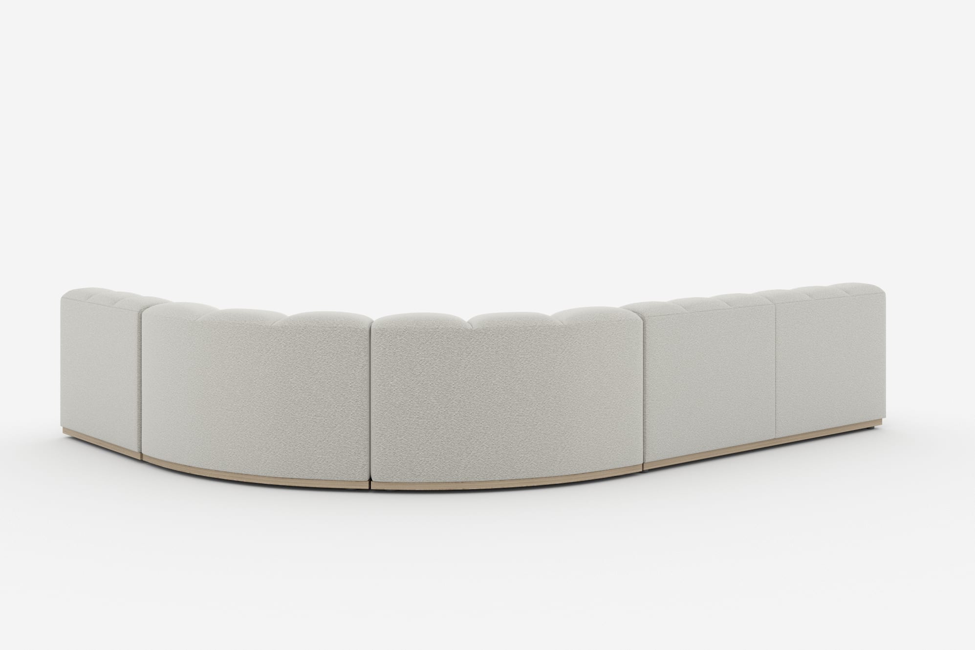 Marlow Chaise Sectional Sofa, White Quartz Bouclé 360° view 13