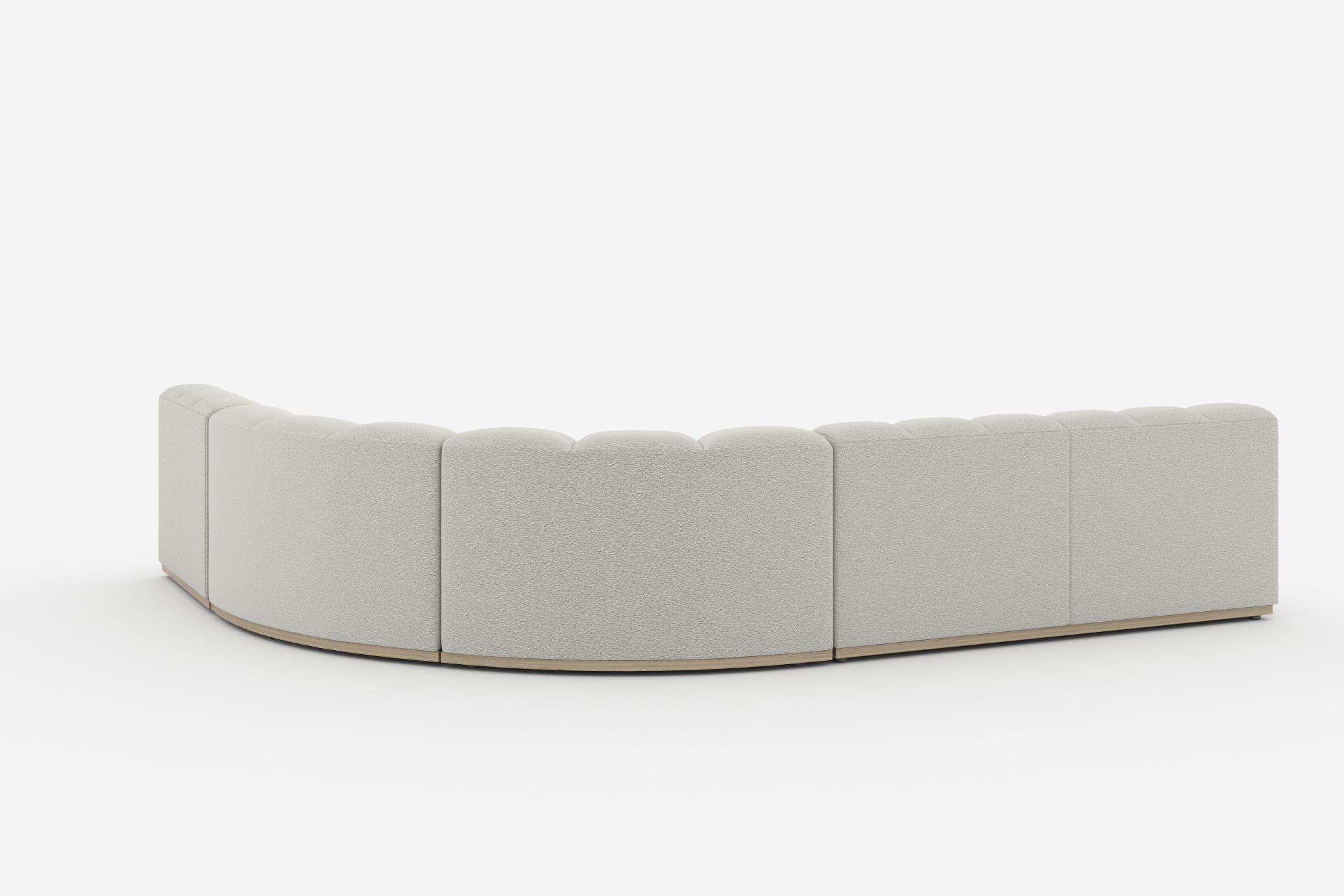 Marlow Chaise Sectional Sofa, White Quartz Bouclé 360° view 14