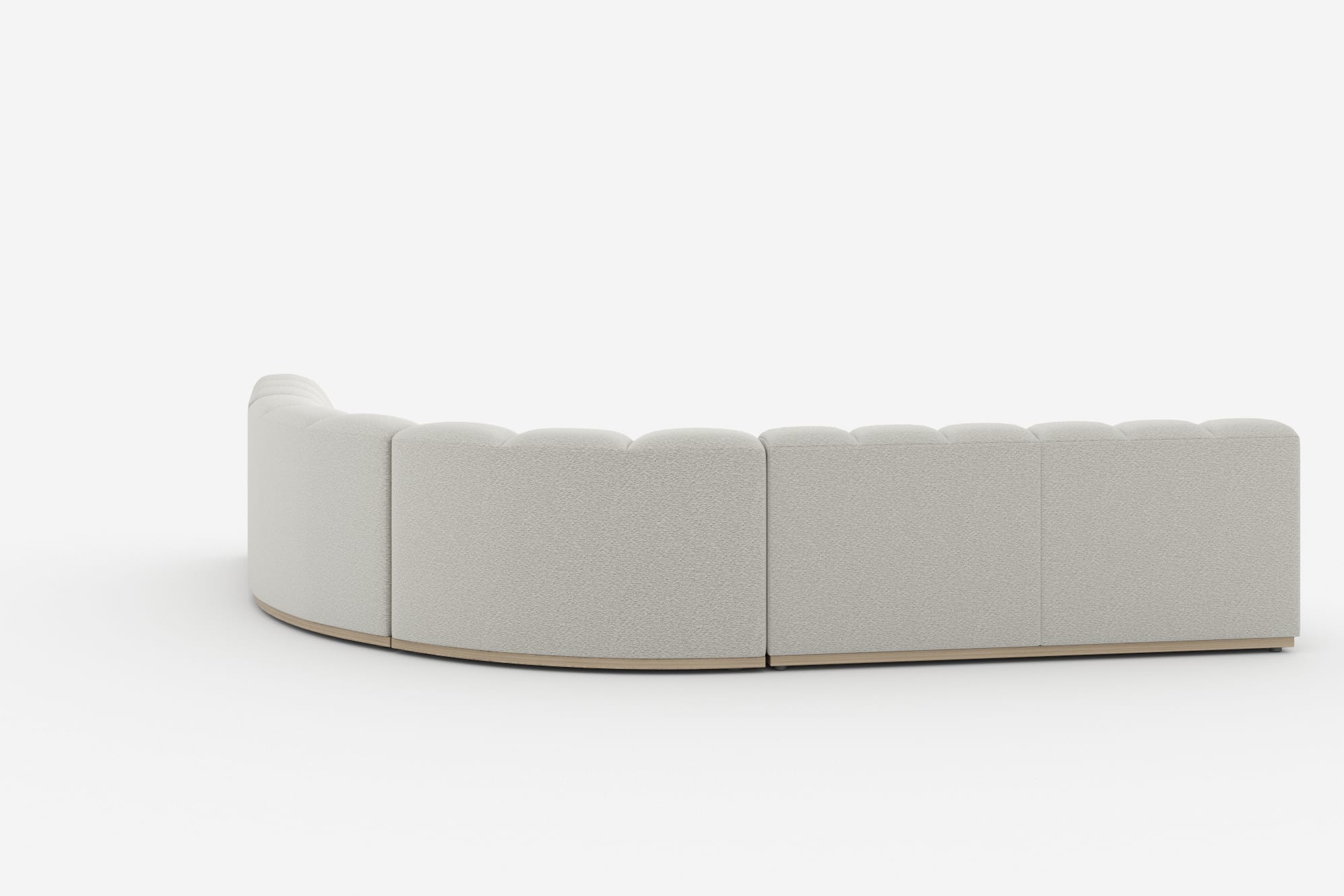 Marlow Chaise Sectional Sofa, White Quartz Bouclé 360° view 15