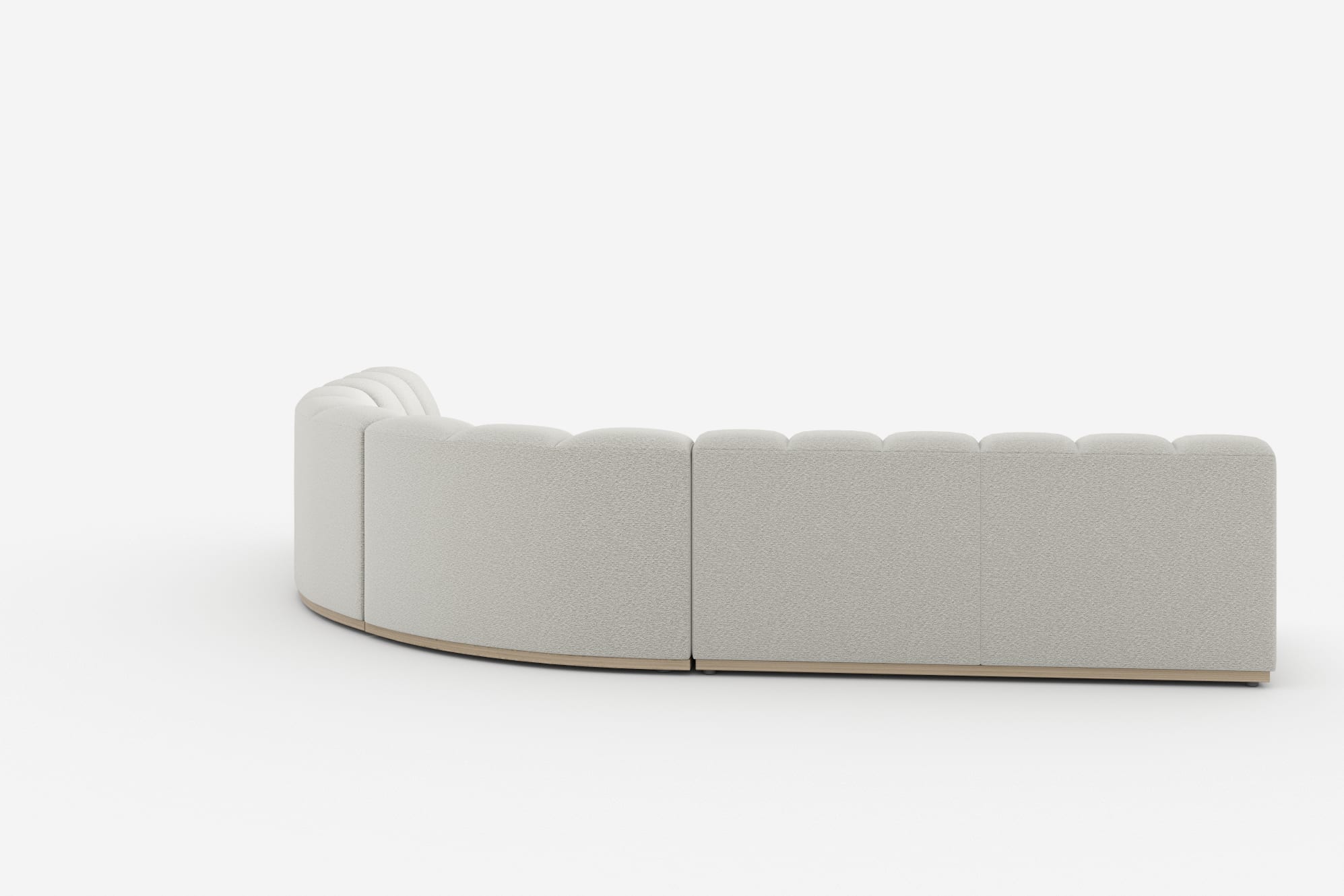 Marlow Chaise Sectional Sofa, White Quartz Bouclé 360° view 16