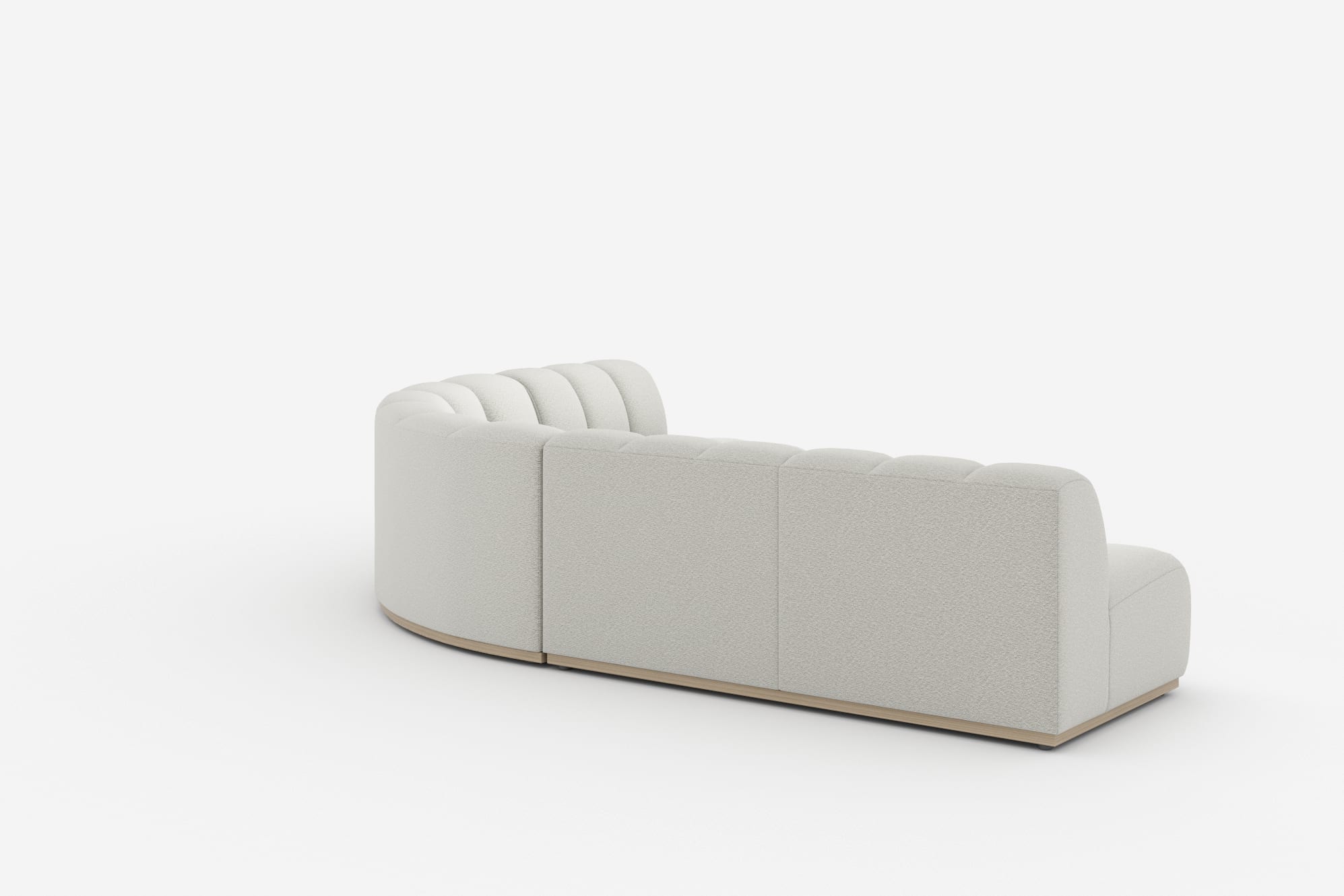 Marlow Chaise Sectional Sofa, White Quartz Bouclé 360° view 18