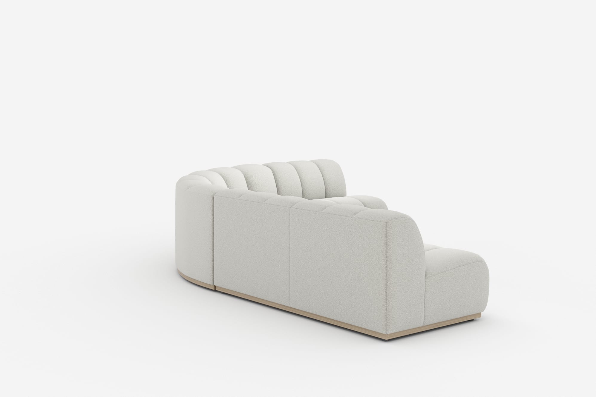 Marlow Chaise Sectional Sofa, White Quartz Bouclé 360° view 19