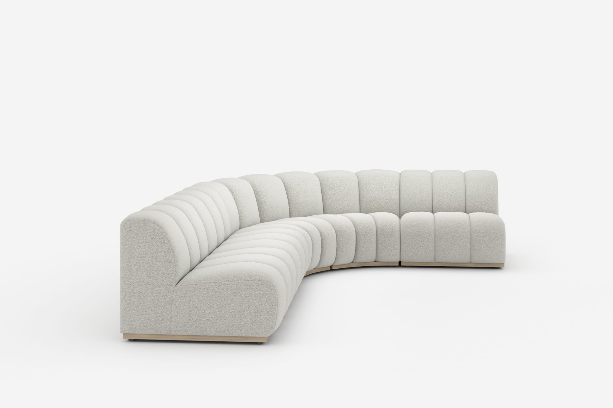 Marlow Chaise Sectional Sofa, White Quartz Bouclé 360° view 22