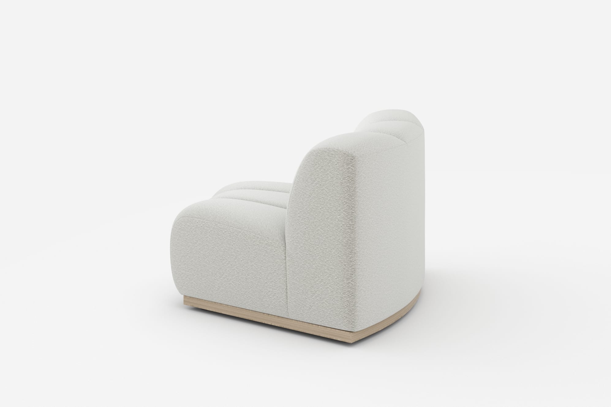 Marlow Wedge Sofa, White Quartz Bouclé 360° view 8