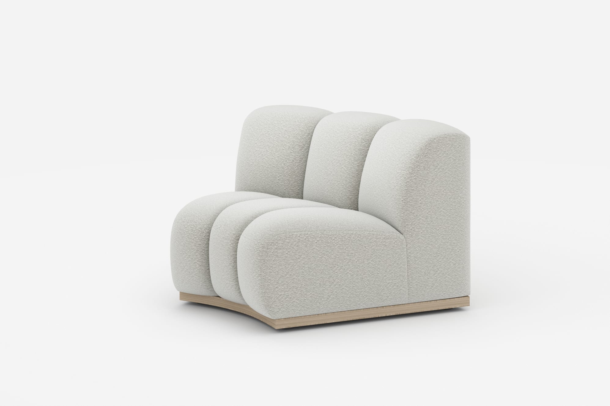 Marlow Wedge Sofa, White Quartz Bouclé 360° view 4