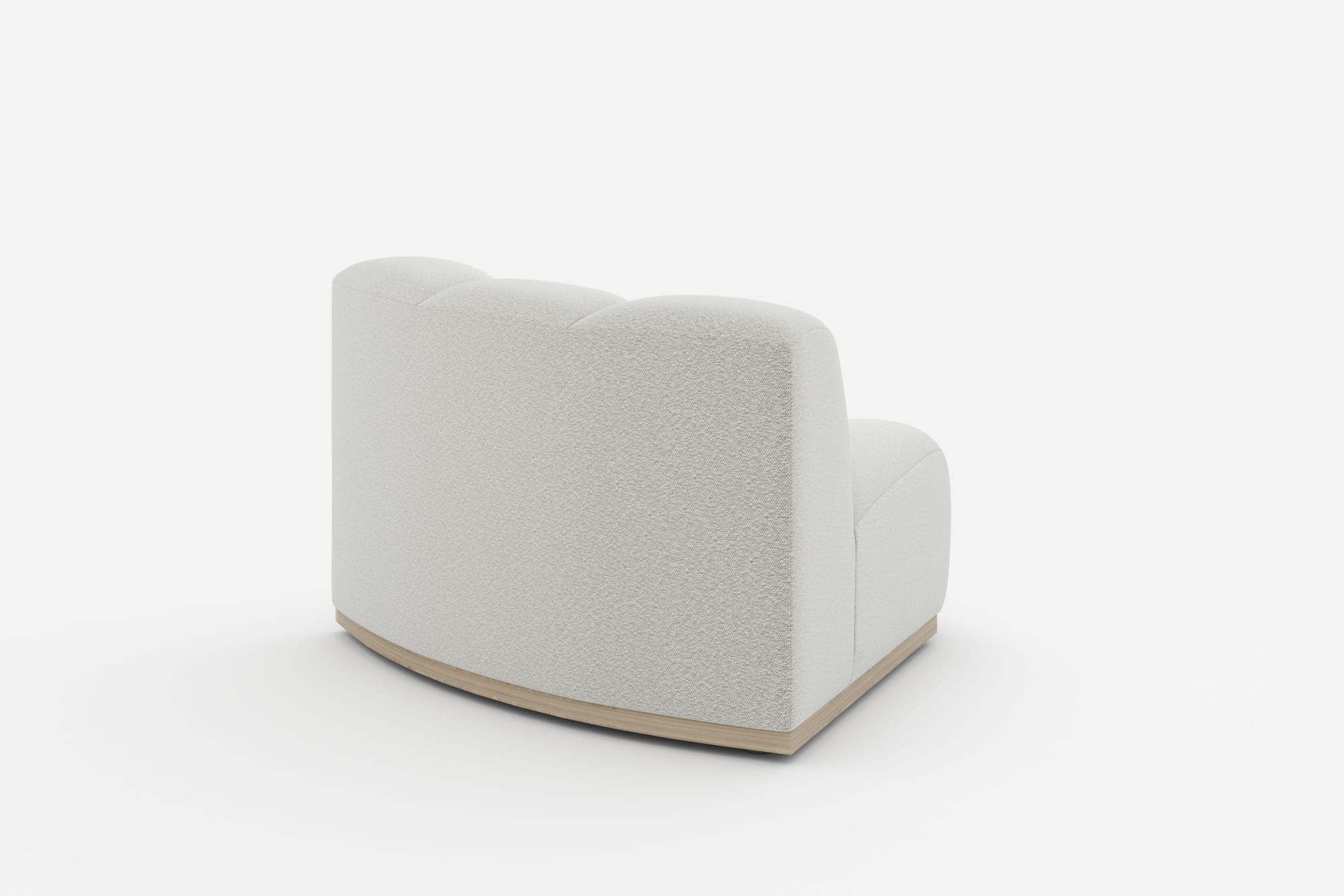 Marlow Wedge Sofa, White Quartz Bouclé 360° view 16
