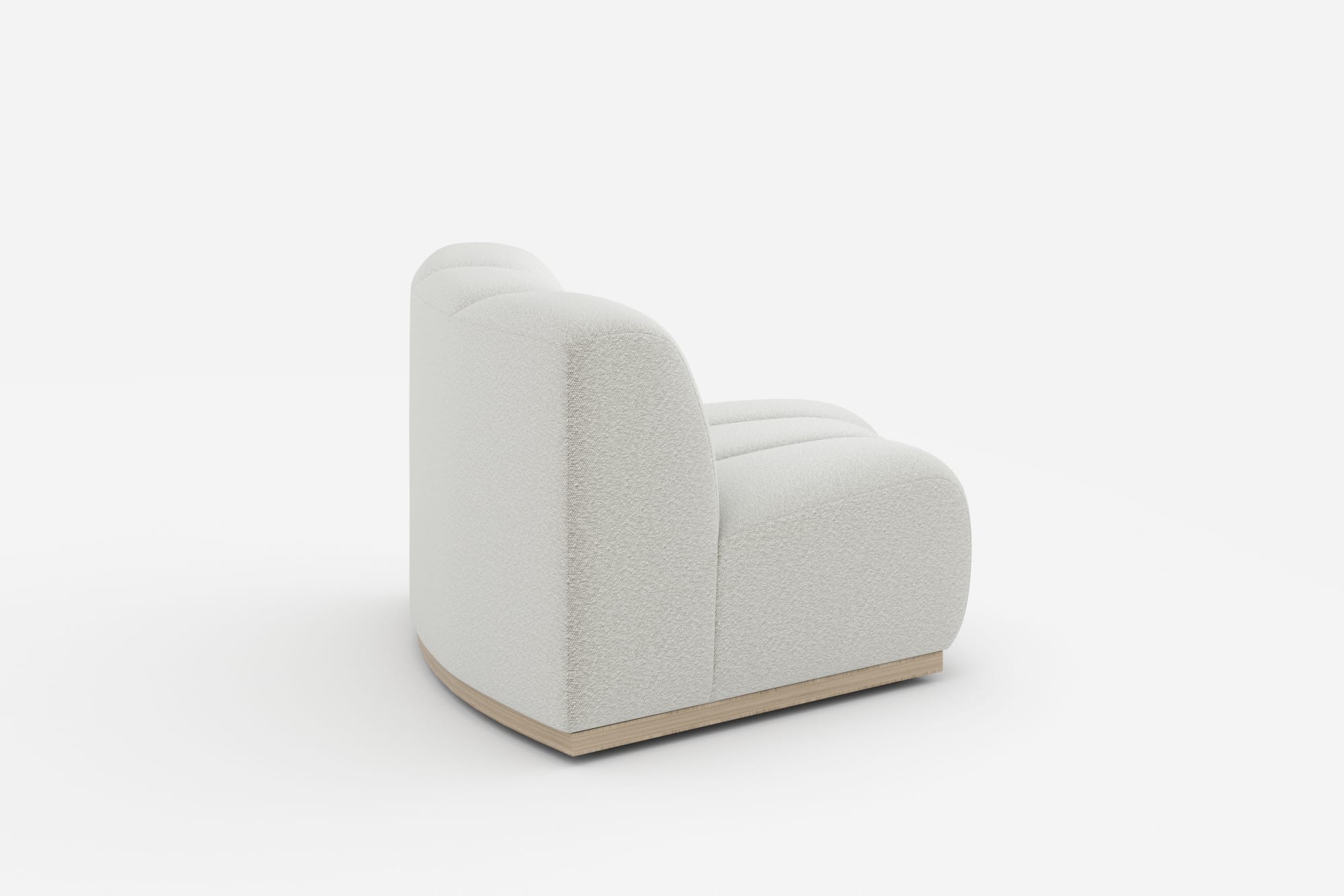 Marlow Wedge Couch, White Quartz Bouclé 360° view 18