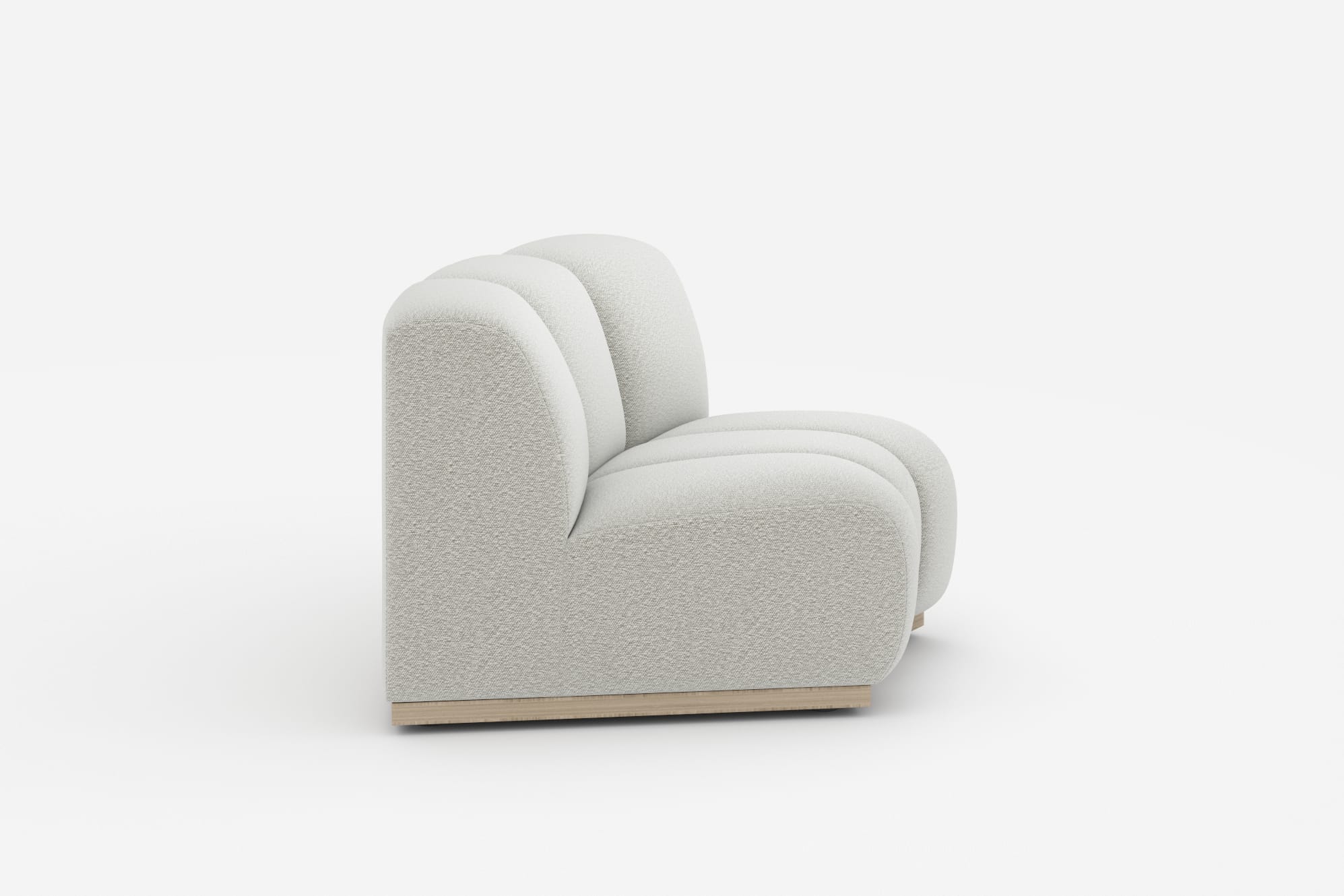 Marlow Wedge Sofa, White Quartz Bouclé 360° view 20