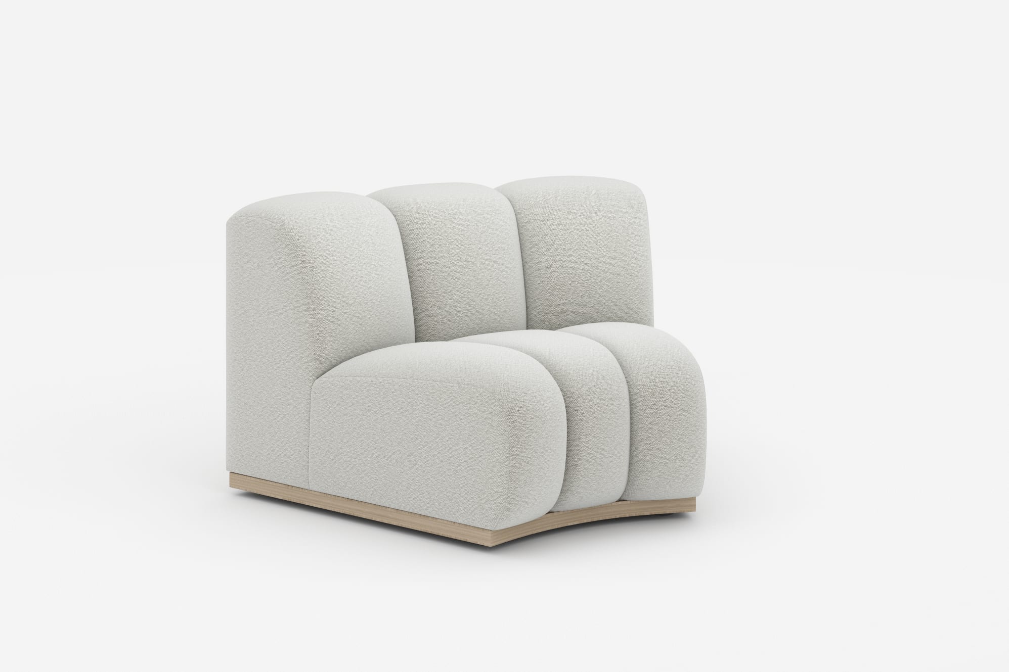 Marlow Wedge Sofa, White Quartz Bouclé 360° view 23