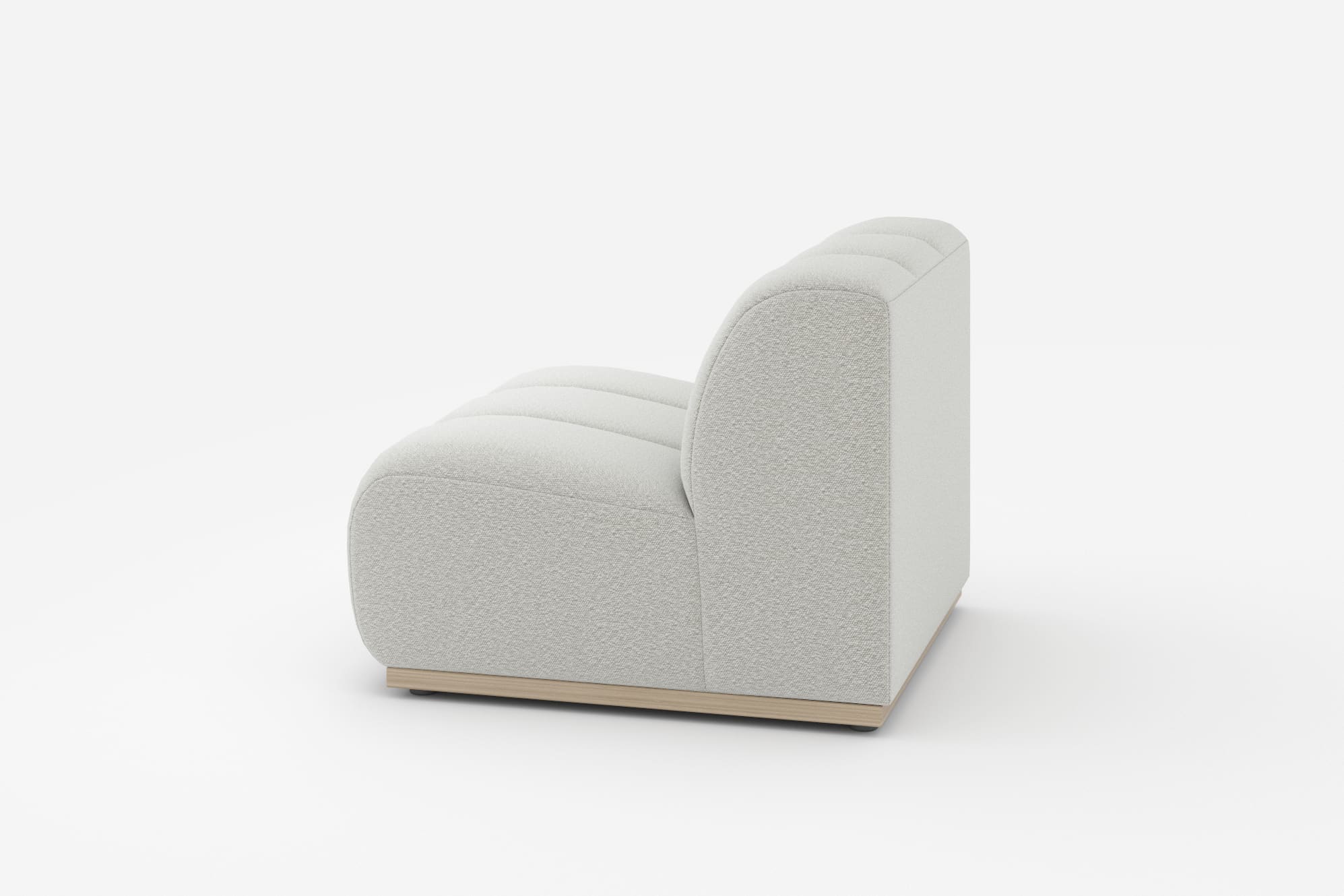 Marlow Armless Sofa, White Quartz Bouclé 360° view 8