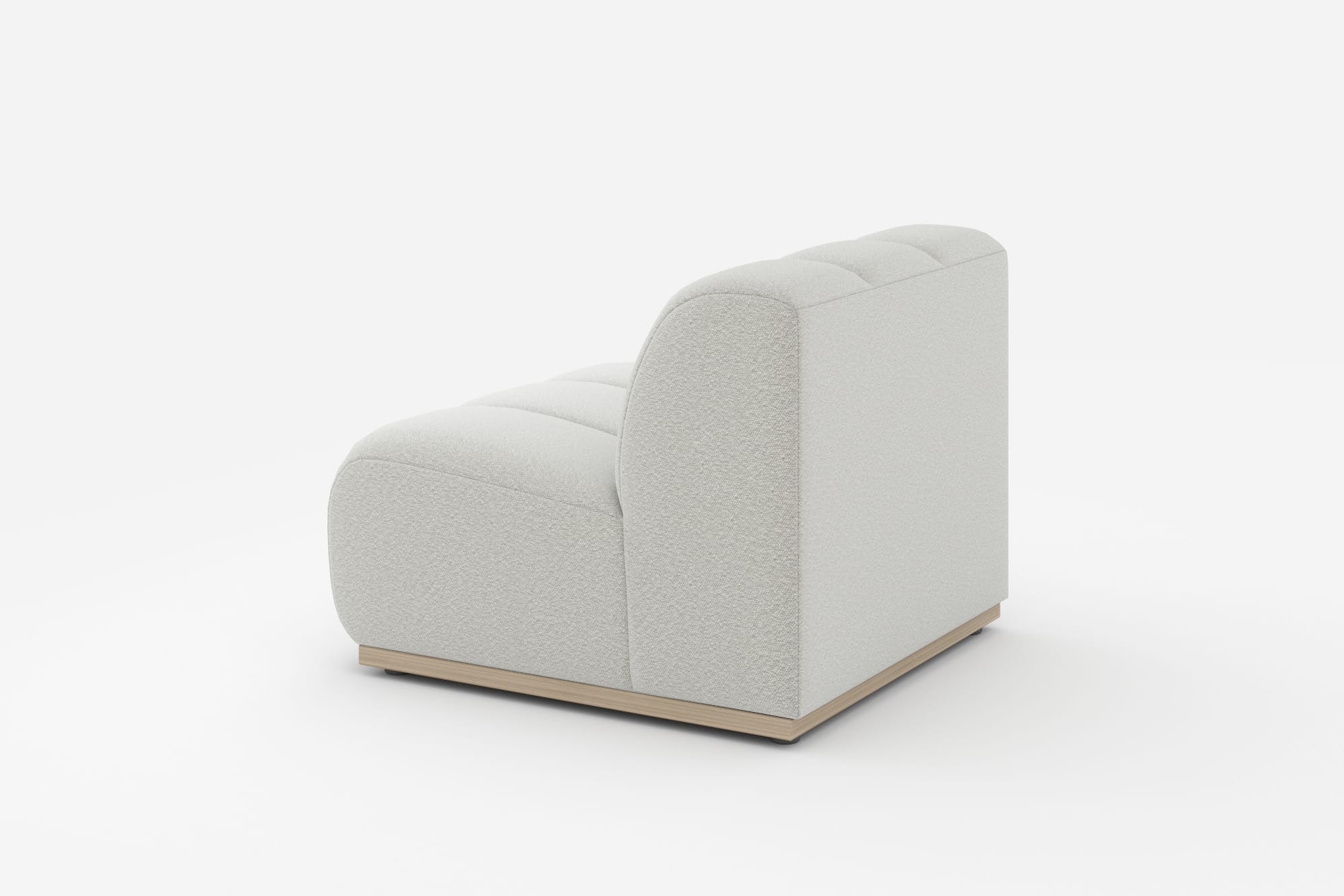Marlow Armless Sofa, (Performance Boucle) Light Grey 360° view 9