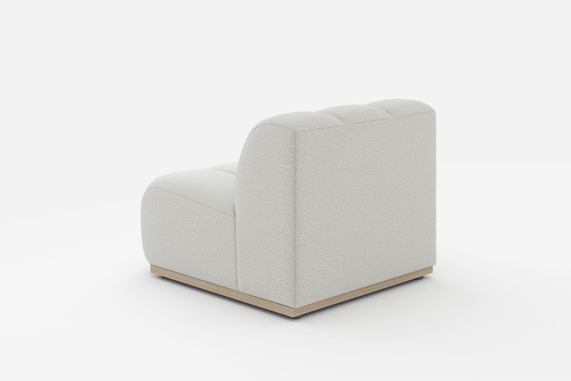 Marlow Armless Sofa, (Performance Boucle) Light Grey 360° view 10