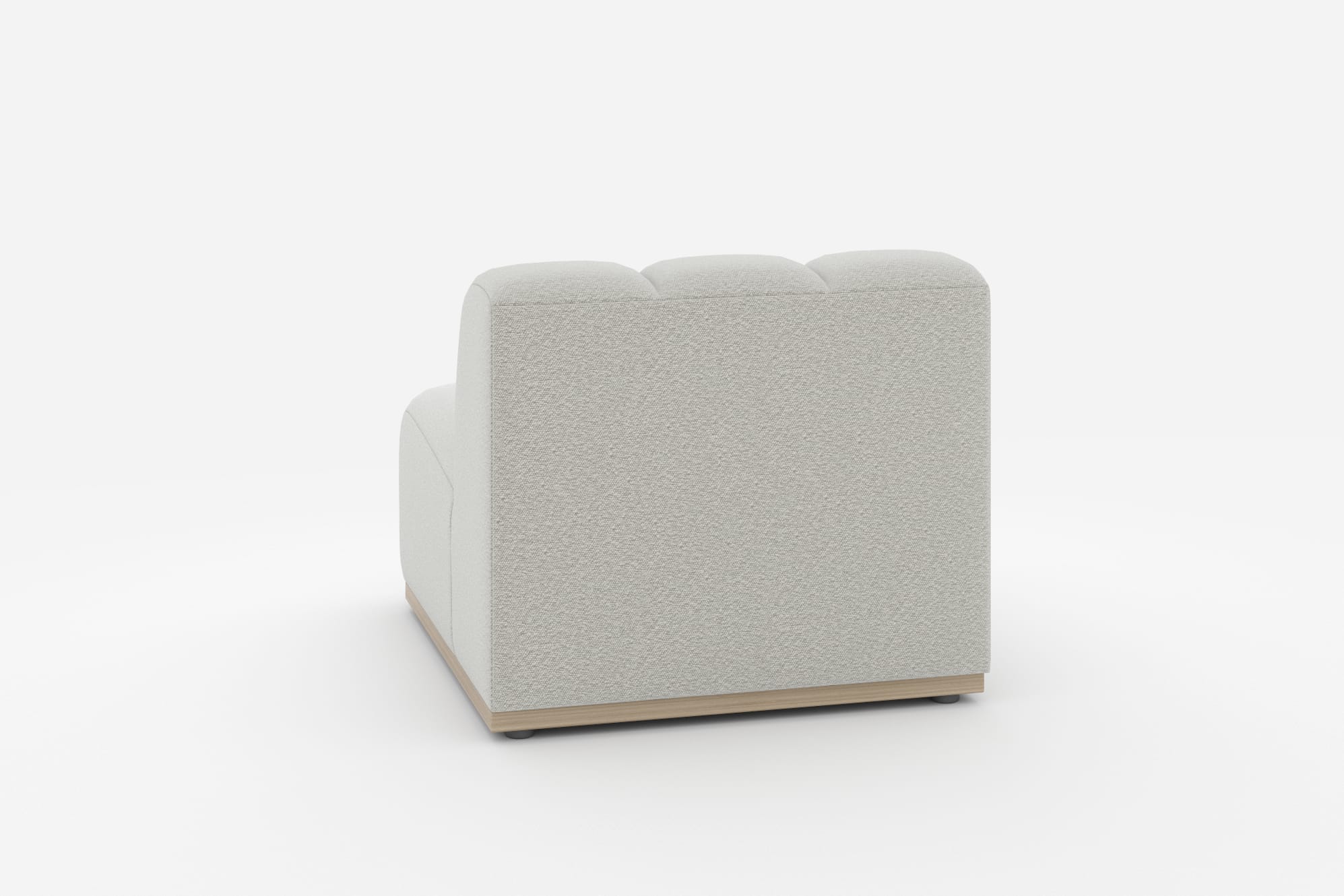 Marlow Armless Sofa, White Quartz Bouclé 360° view 12