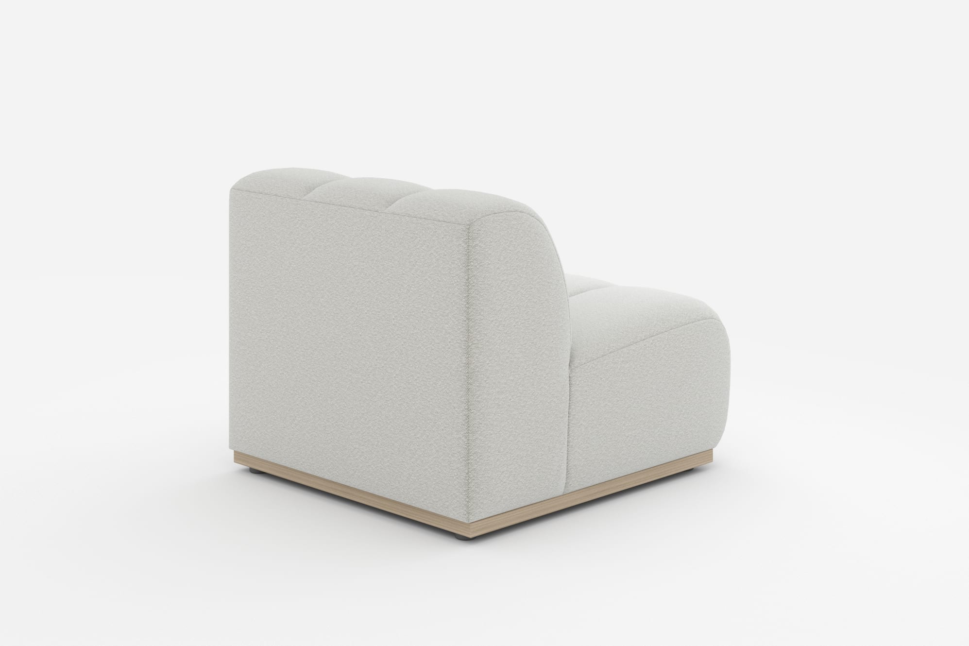 Marlow Armless Sofa, White Quartz Bouclé 360° view 16
