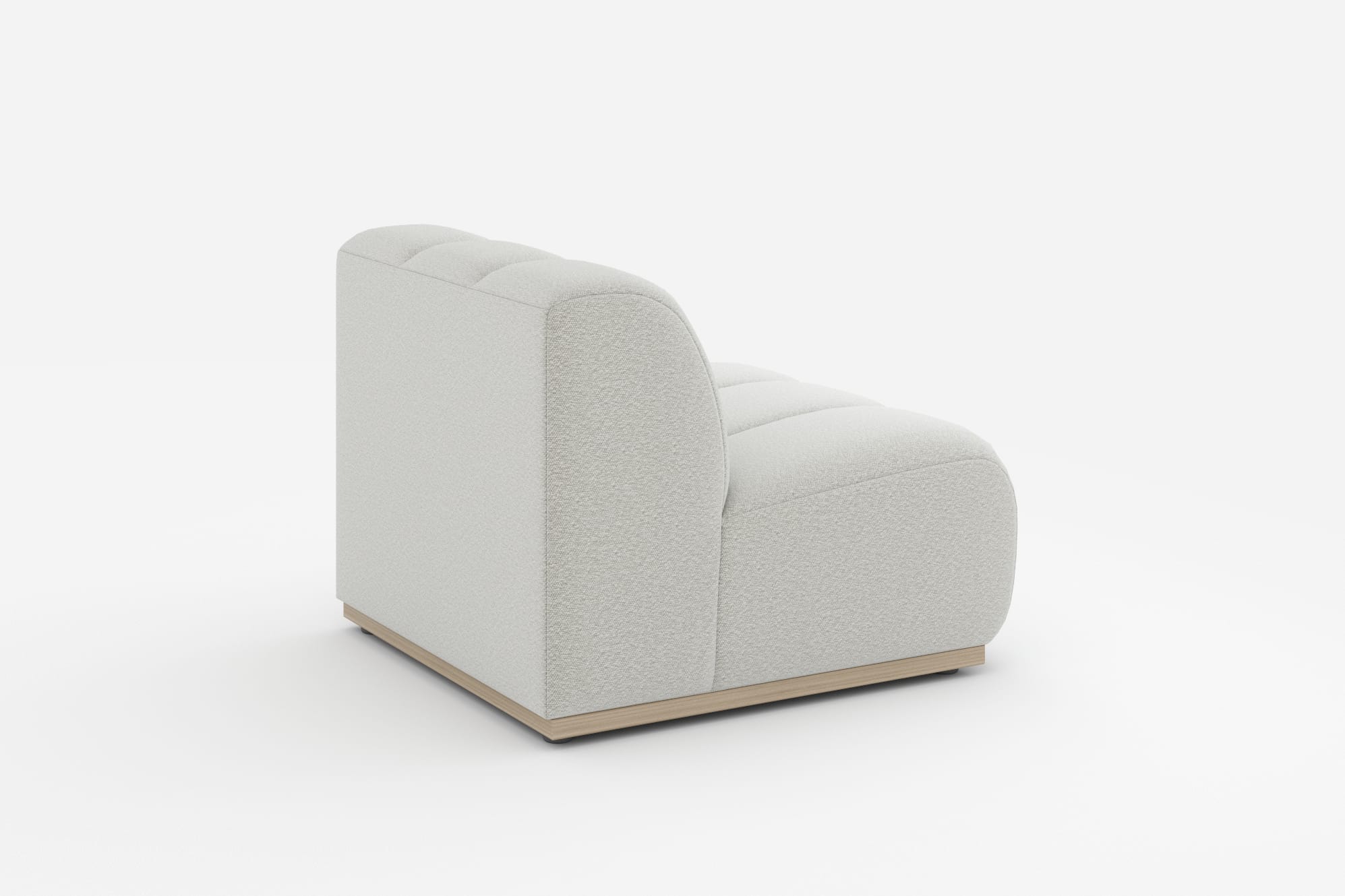 Marlow Armless Sofa, (Performance Boucle) Light Grey 360° view 17