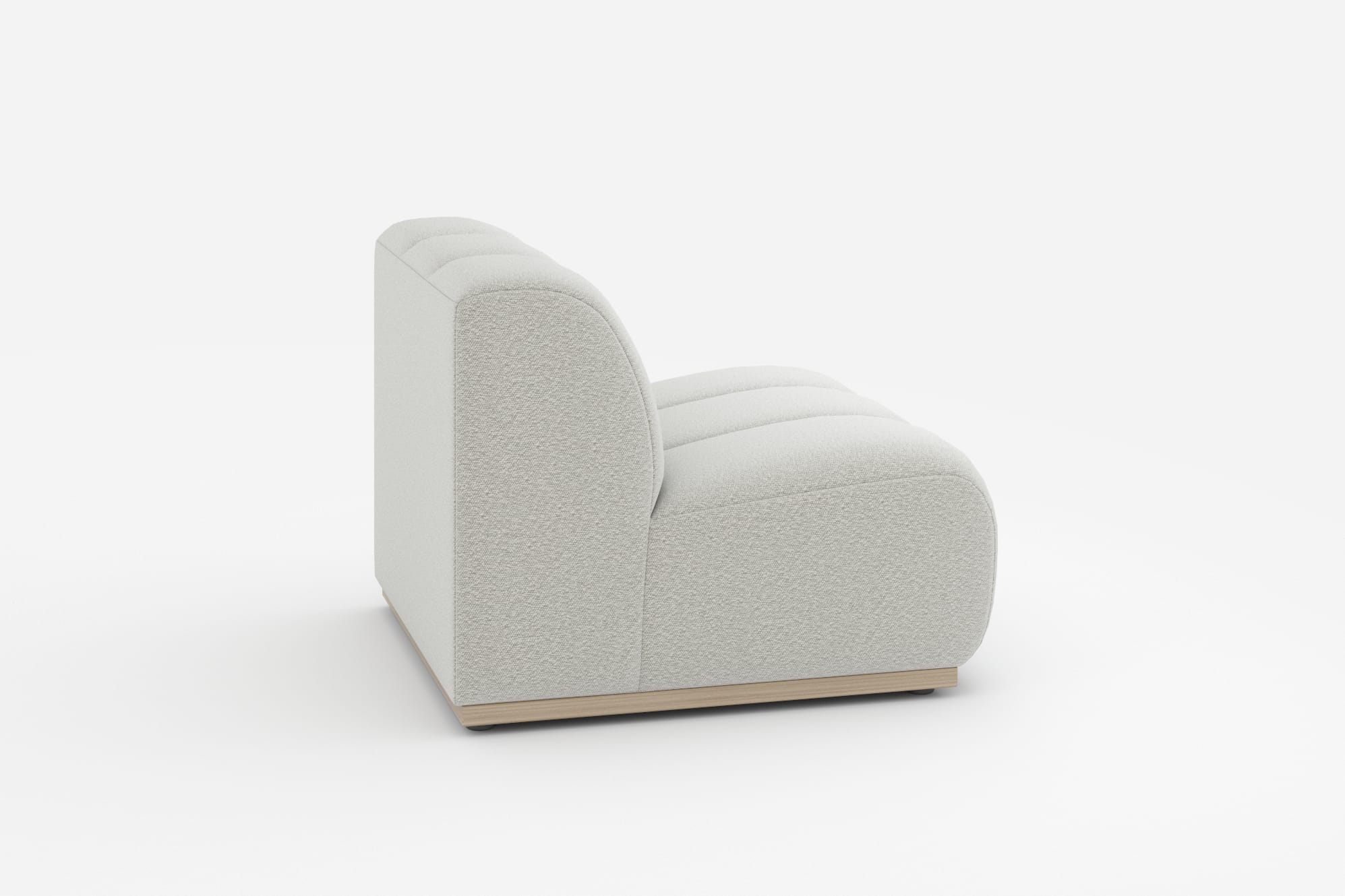 Marlow Armless Sofa, (Performance Boucle) Light Grey 360° view 18