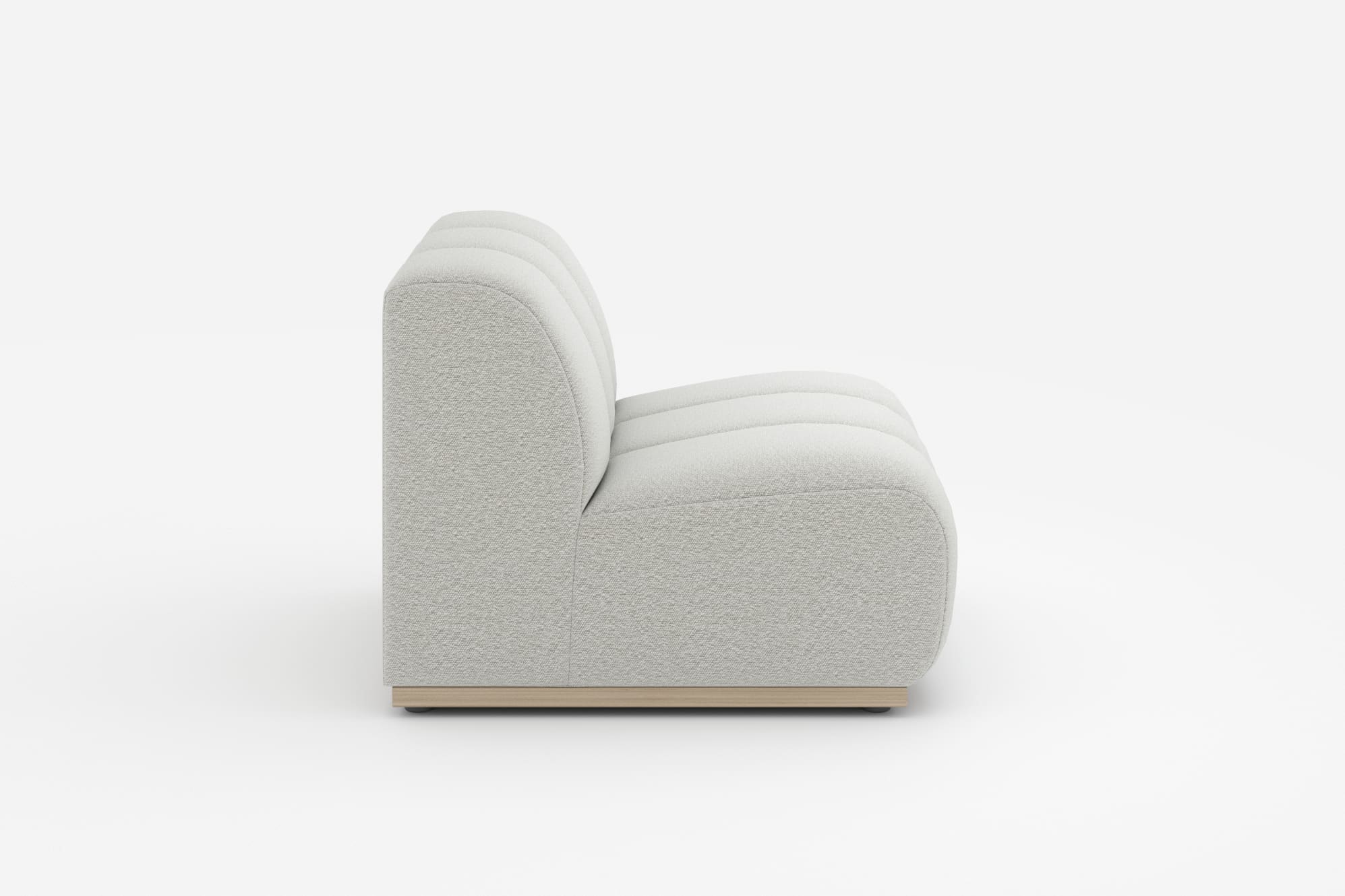 Marlow Armless Sofa, (Performance Boucle) Light Grey 360° view 19