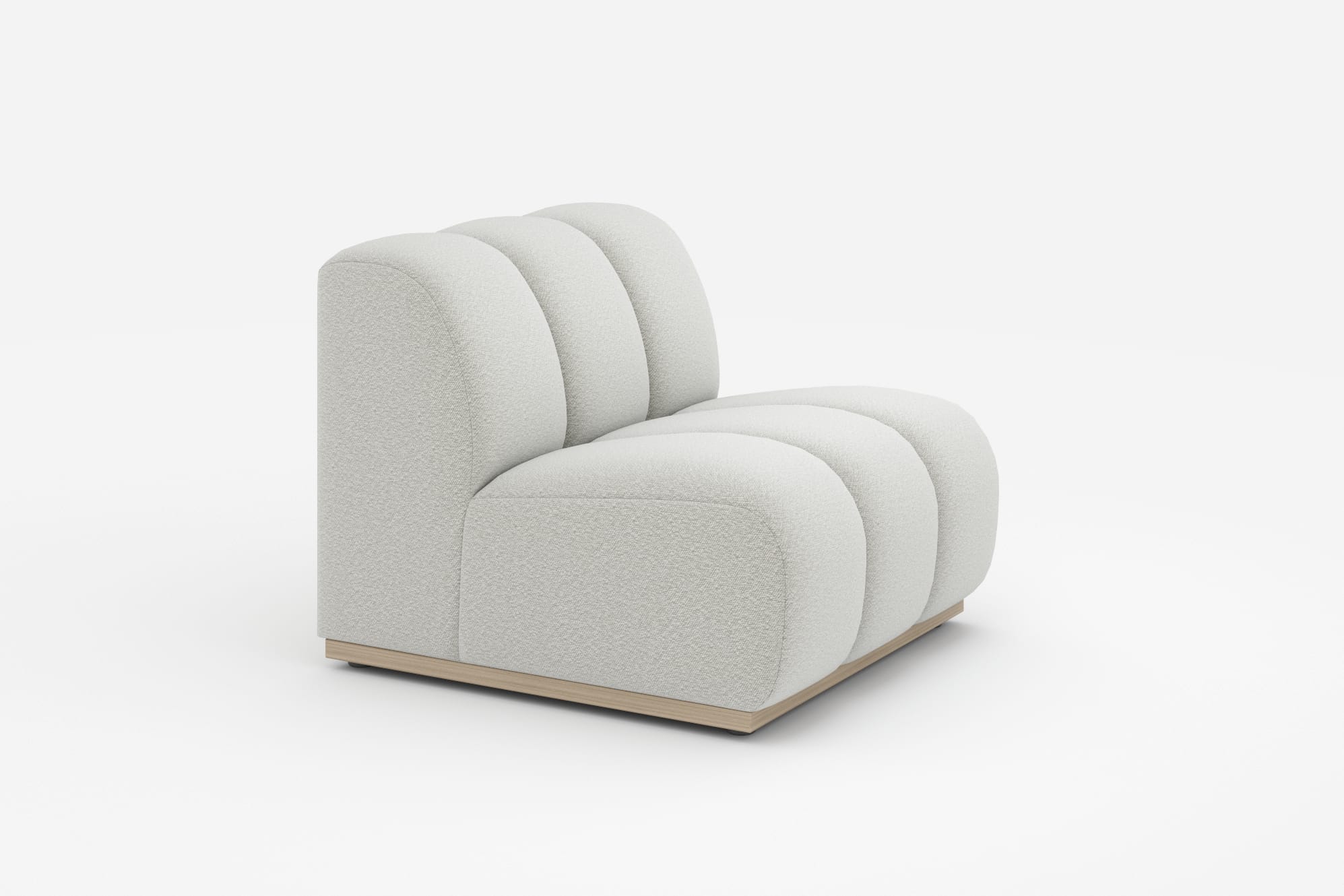 Marlow Armless Sofa, (Performance Boucle) Light Grey 360° view 21