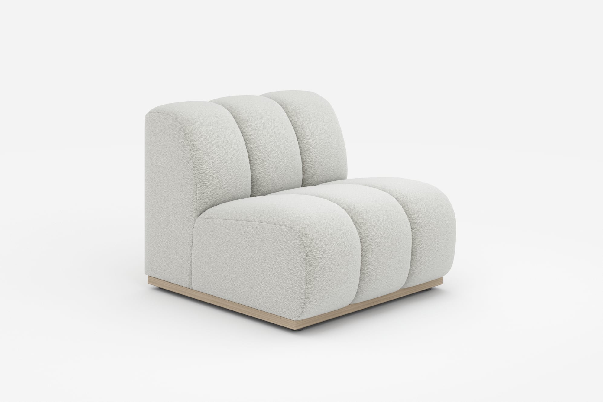 Marlow Armless Sofa, (Performance Boucle) Light Grey 360° view 22
