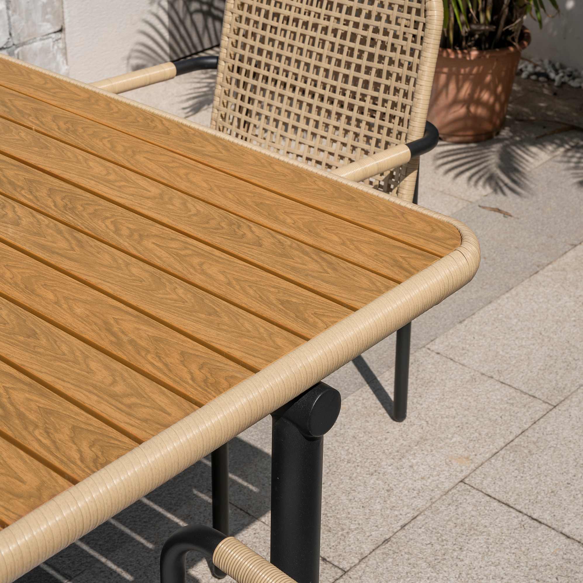 Sierra Outdoor Dining Table with 6 Newport Outdoor Chairs 5