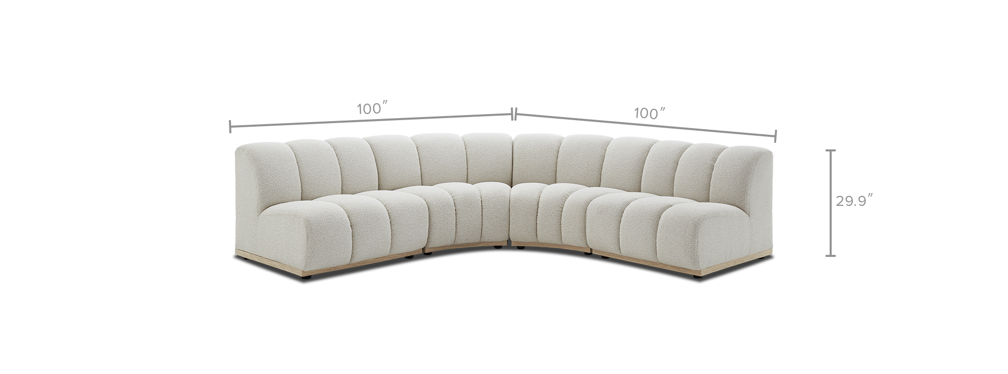 dimension of Marlow Performance Bouclé L-Shape Sectional Sofa